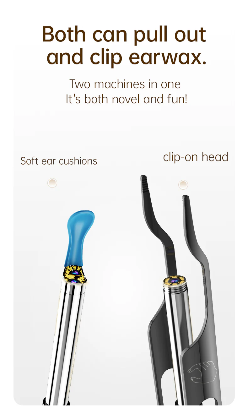 [GOLD] 10MP HD Ear Cleaner Kit with Precision Tweezers & Silicone Scoop - Image 4