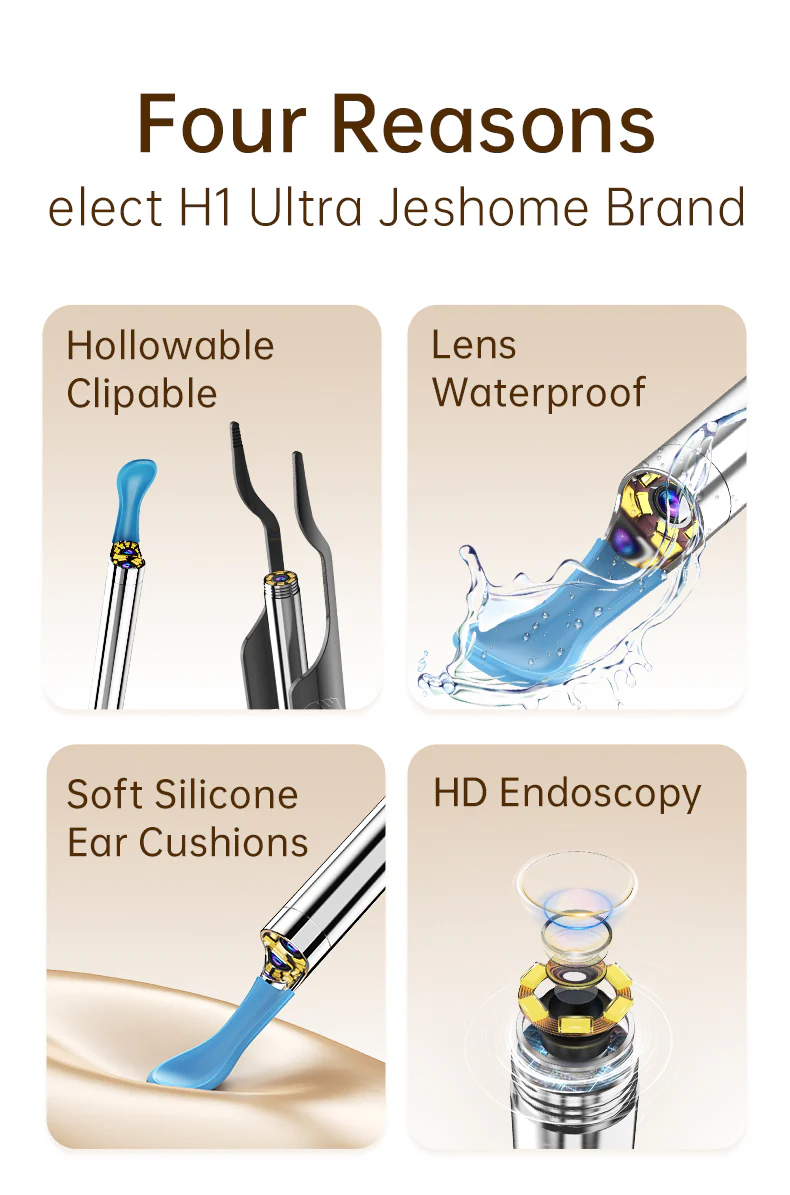 [GOLD] 10MP HD Ear Cleaner Kit with Precision Tweezers & Silicone Scoop - Image 7