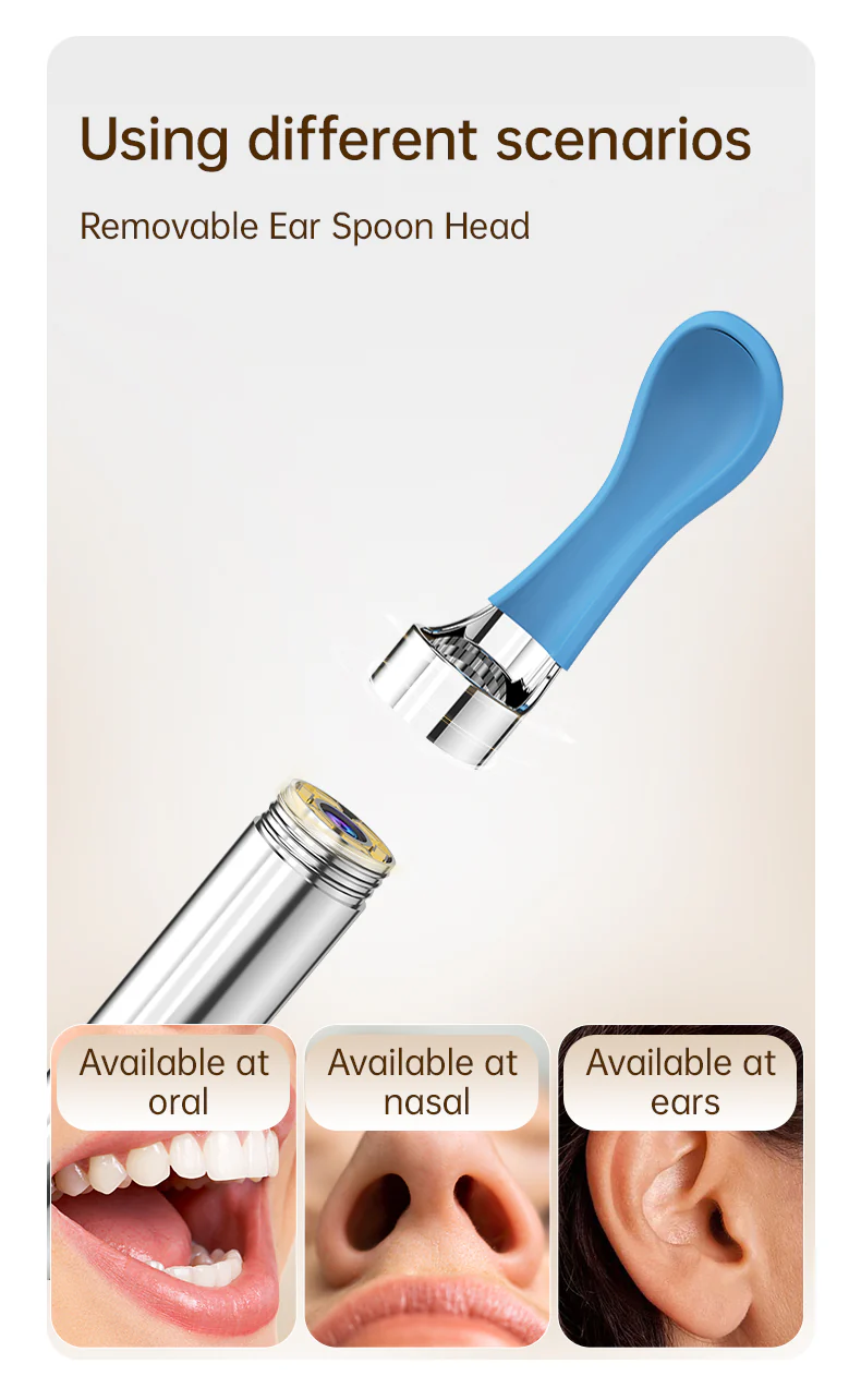 [GOLD] 10MP HD Ear Cleaner Kit with Precision Tweezers & Silicone Scoop - Image 9