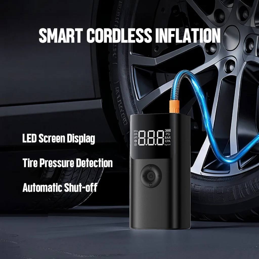 [GOLD] 12V Portable Jump Starter with Built-In Air Compressor and Smart Safety Protection - Image 5
