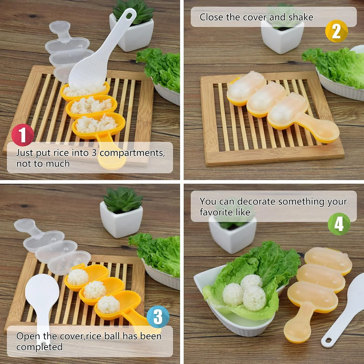 [GOLD] 2 pcs Rice Ball Shaker Set – Easy DIY Rice Ball Maker - Image 5