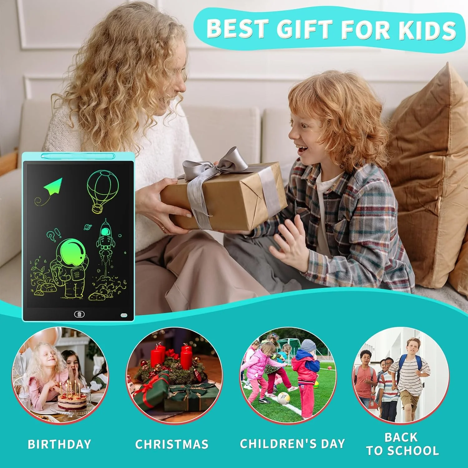 [GOLD] 3-Pack Reusable LCD Drawing Board for Kids – Paper-Free Doodle Tablets - Image 6