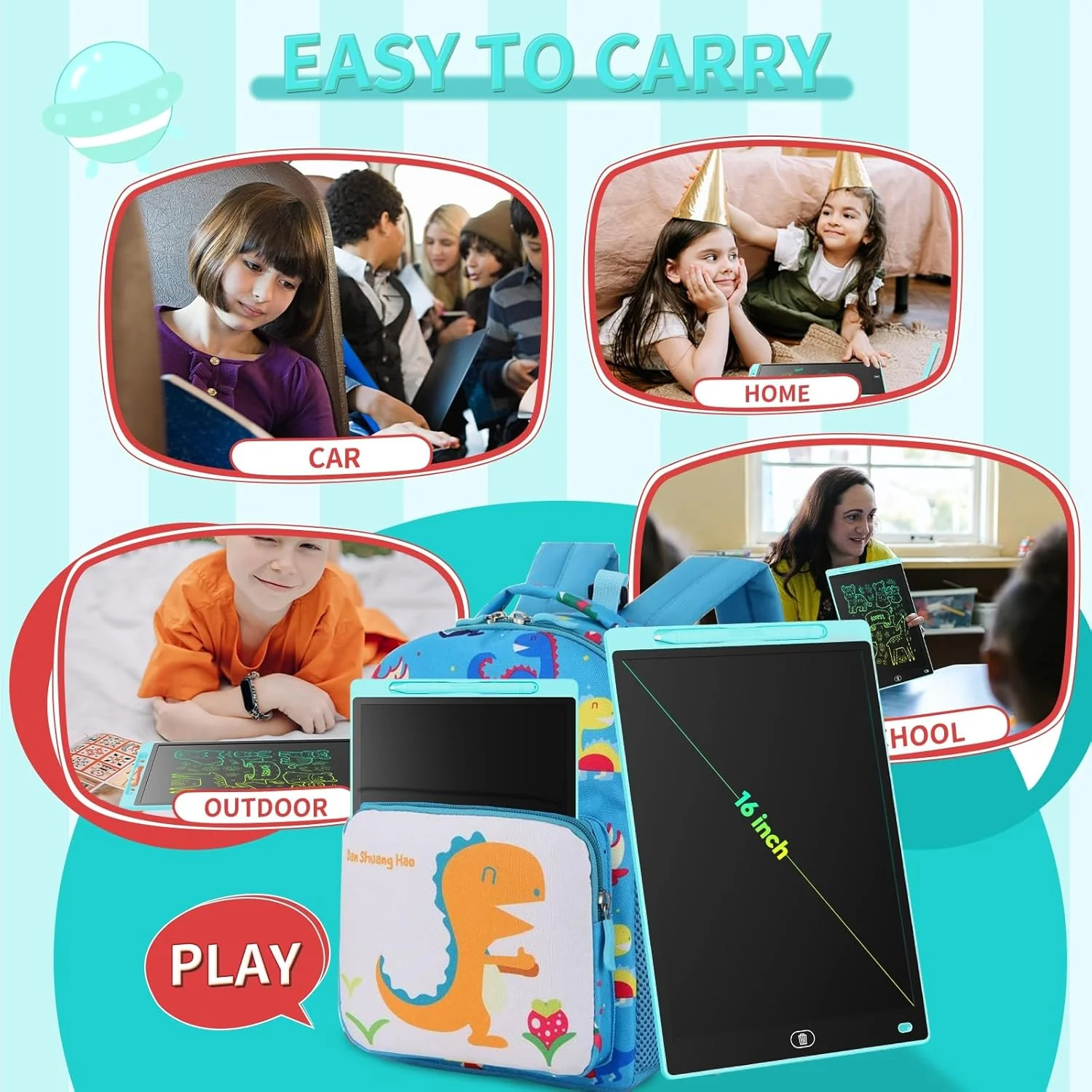 [GOLD] 3-Pack Reusable LCD Drawing Board for Kids – Paper-Free Doodle Tablets - Image 7