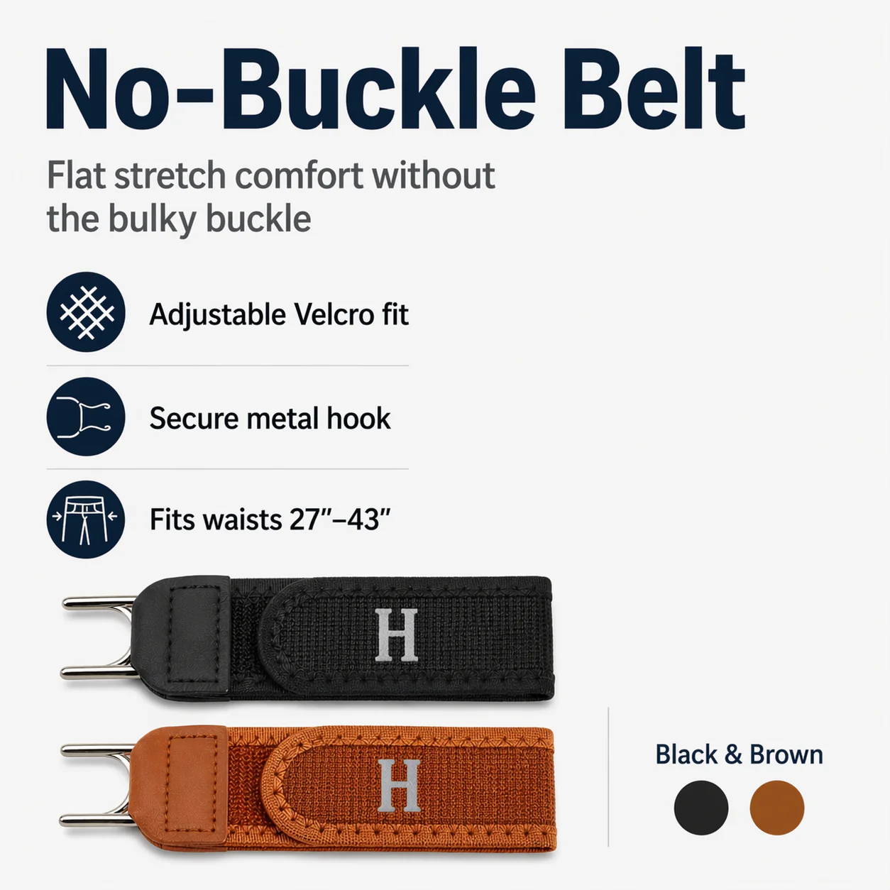 [GOLD] 4-Pack No-Buckle Belt for Loose Waistbands - Image 4