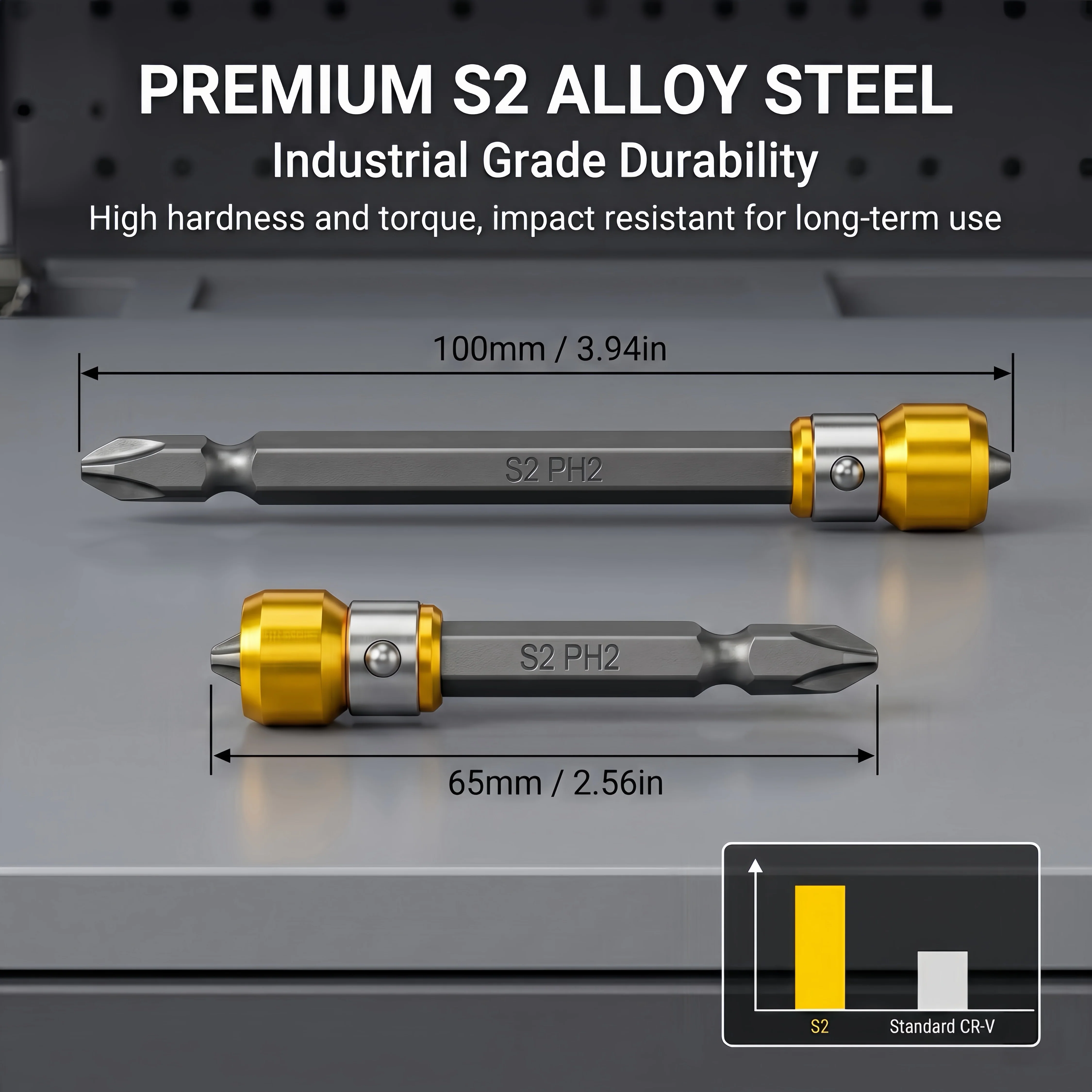 [GOLD] 4-Piece PH2 Magnetic Screw-Holding Bit Set - Image 5