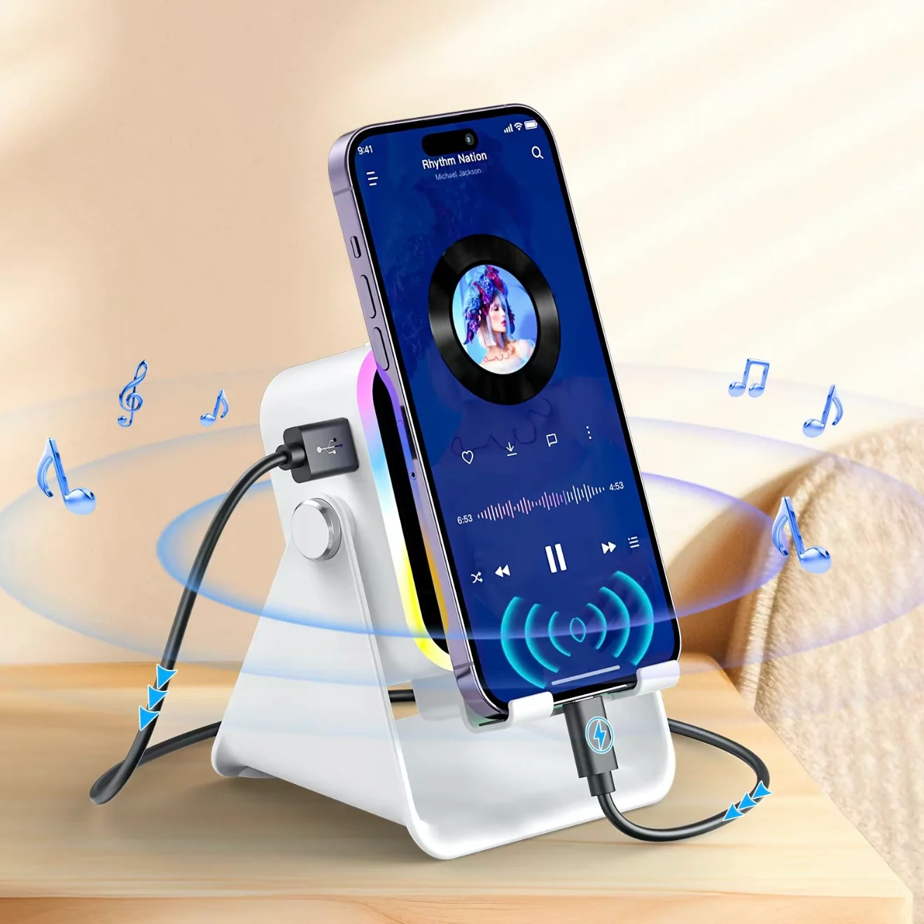 [GOLD] 5-in-1 Induction Phone Speaker Stand - Image 10