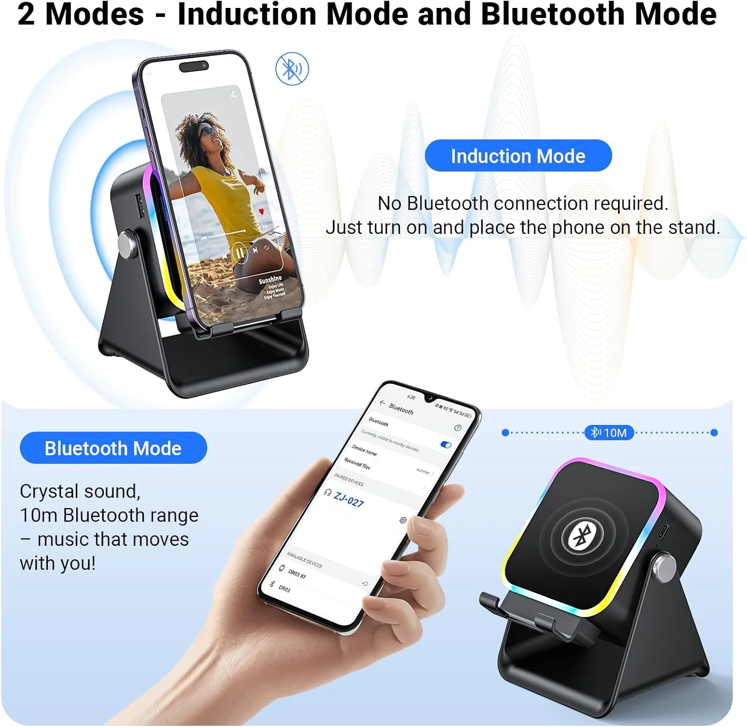 [GOLD] 5-in-1 Induction Phone Speaker Stand - Image 3