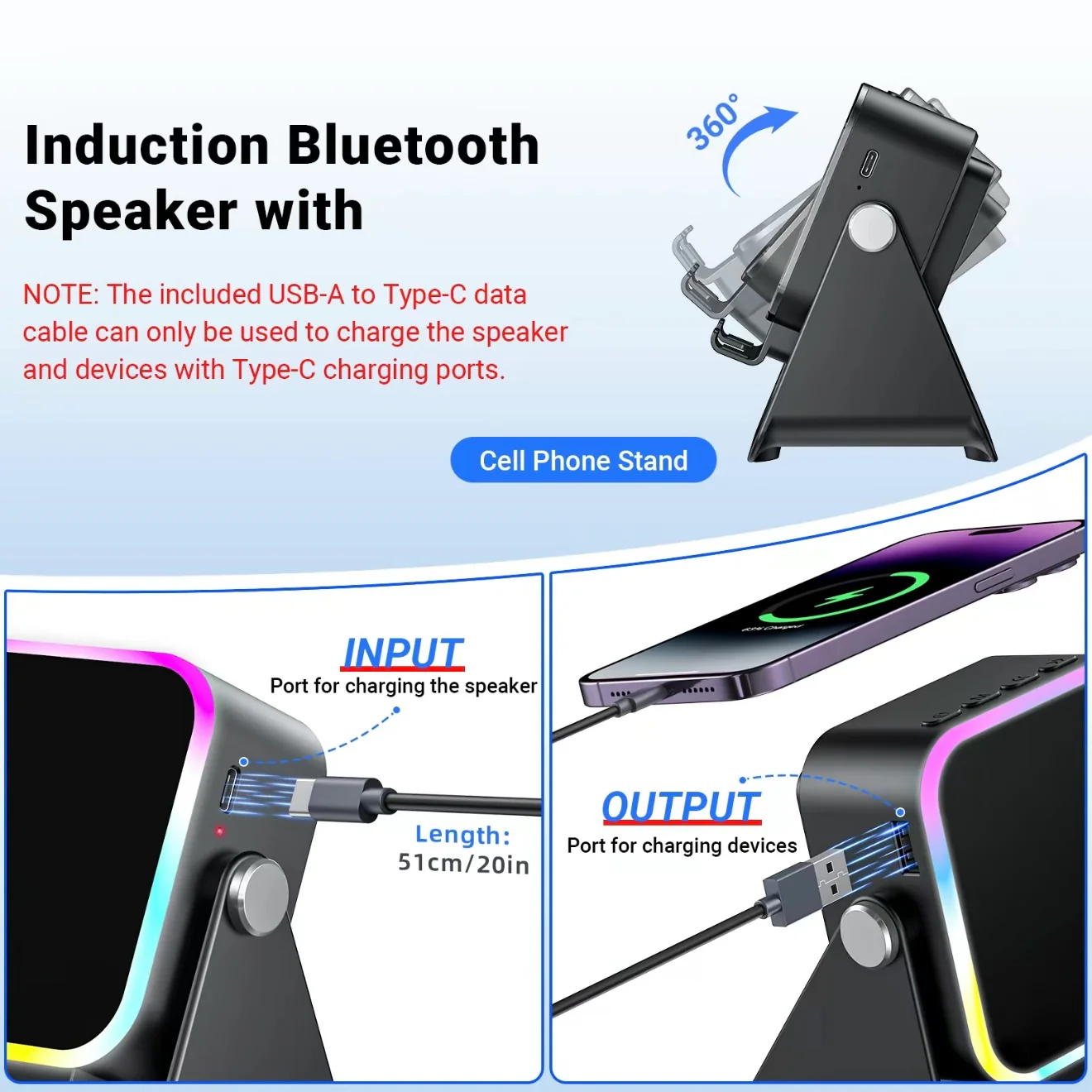 [GOLD] 5-in-1 Induction Phone Speaker Stand - Image 5