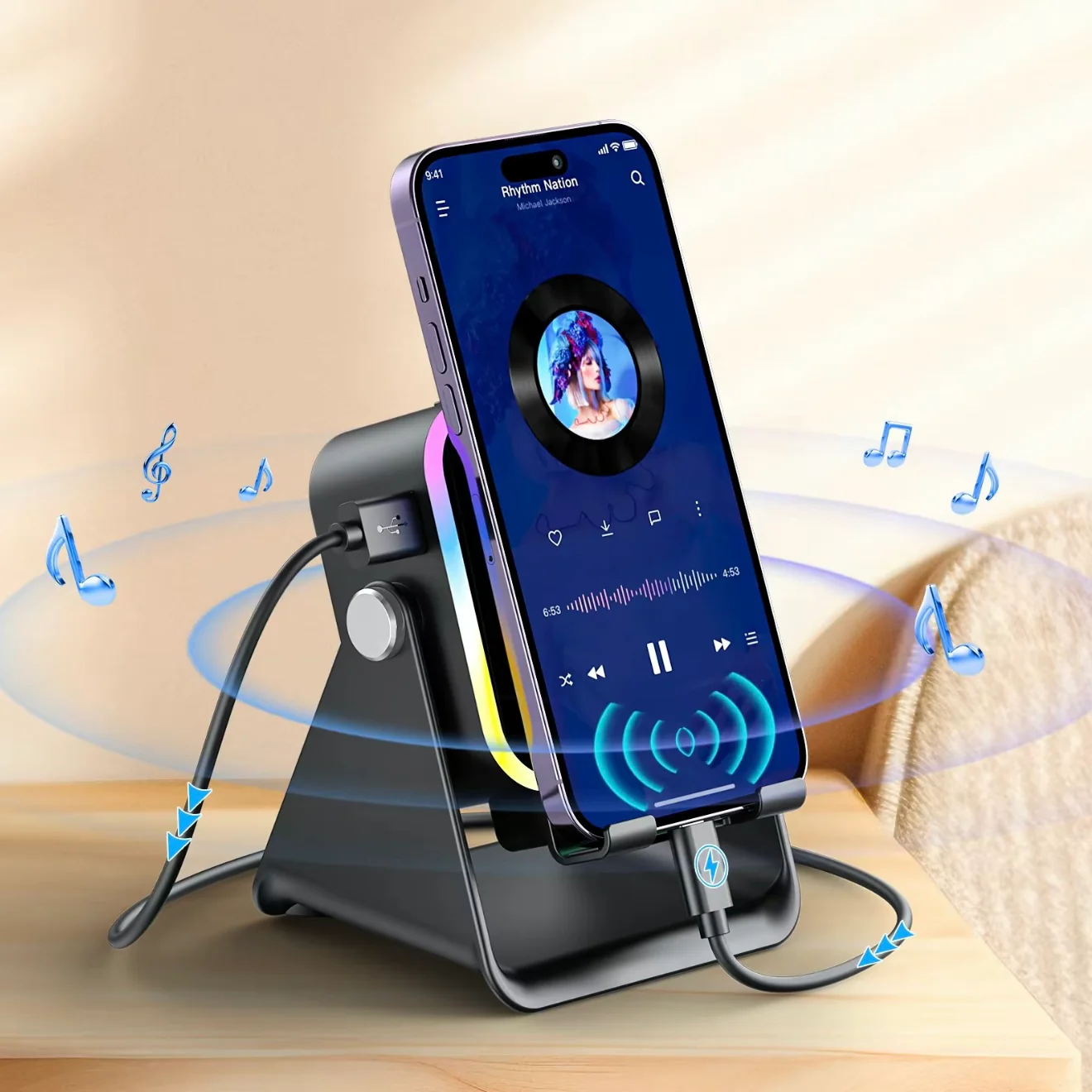[GOLD] 5-in-1 Induction Phone Speaker Stand - Image 9