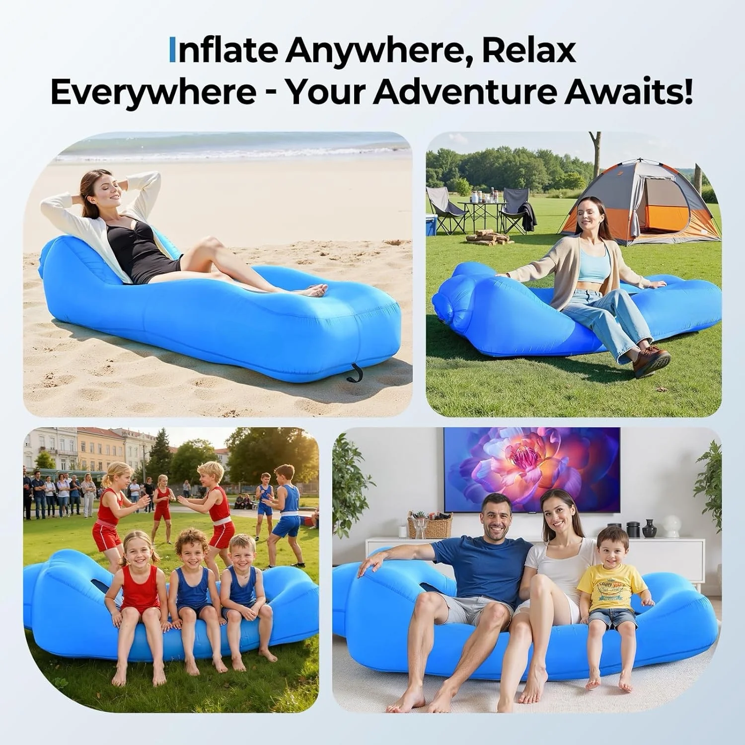 [GOLD] AeroLounge Go – Compact Pump-Free Inflatable Lounger - Image 3