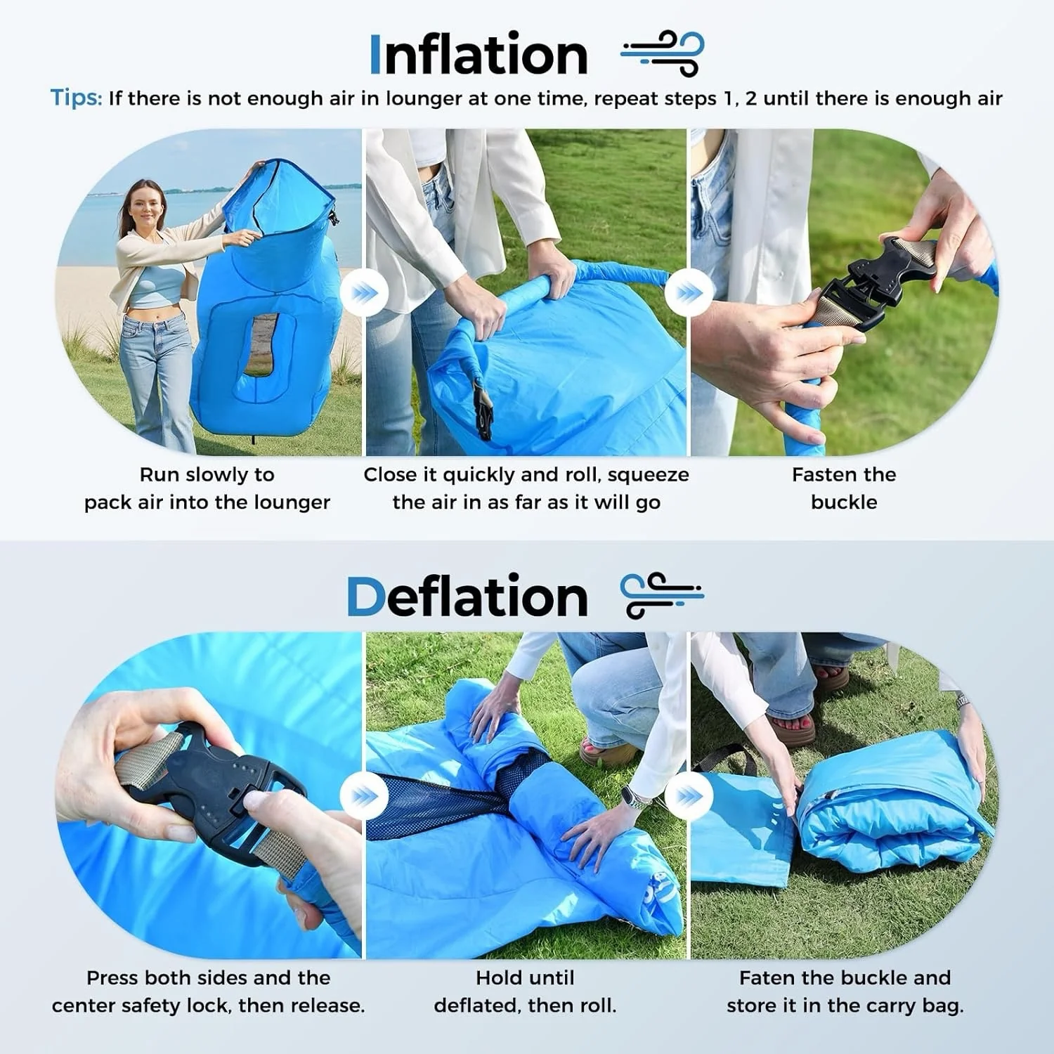 [GOLD] AeroLounge Go – Compact Pump-Free Inflatable Lounger - Image 4