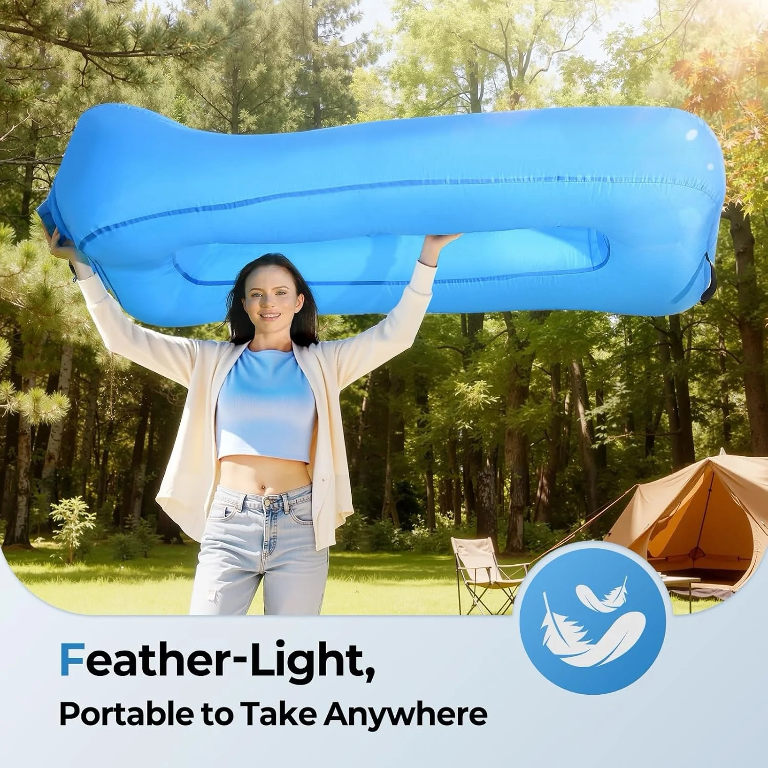 [GOLD] AeroLounge Go – Compact Pump-Free Inflatable Lounger - Image 5