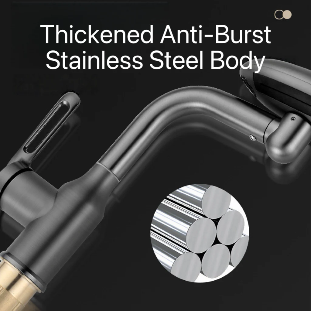 [GOLD] AeroSpa 4-Mode Stainless Steel Bathroom Faucet - Image 5