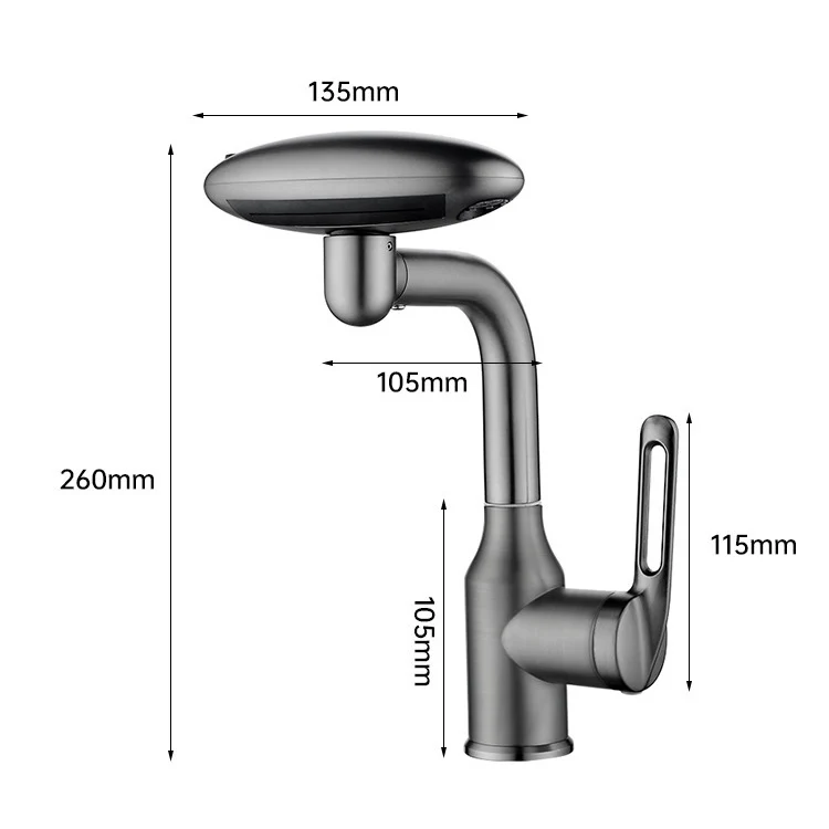 [GOLD] AeroSpa 4-Mode Stainless Steel Bathroom Faucet - Image 9