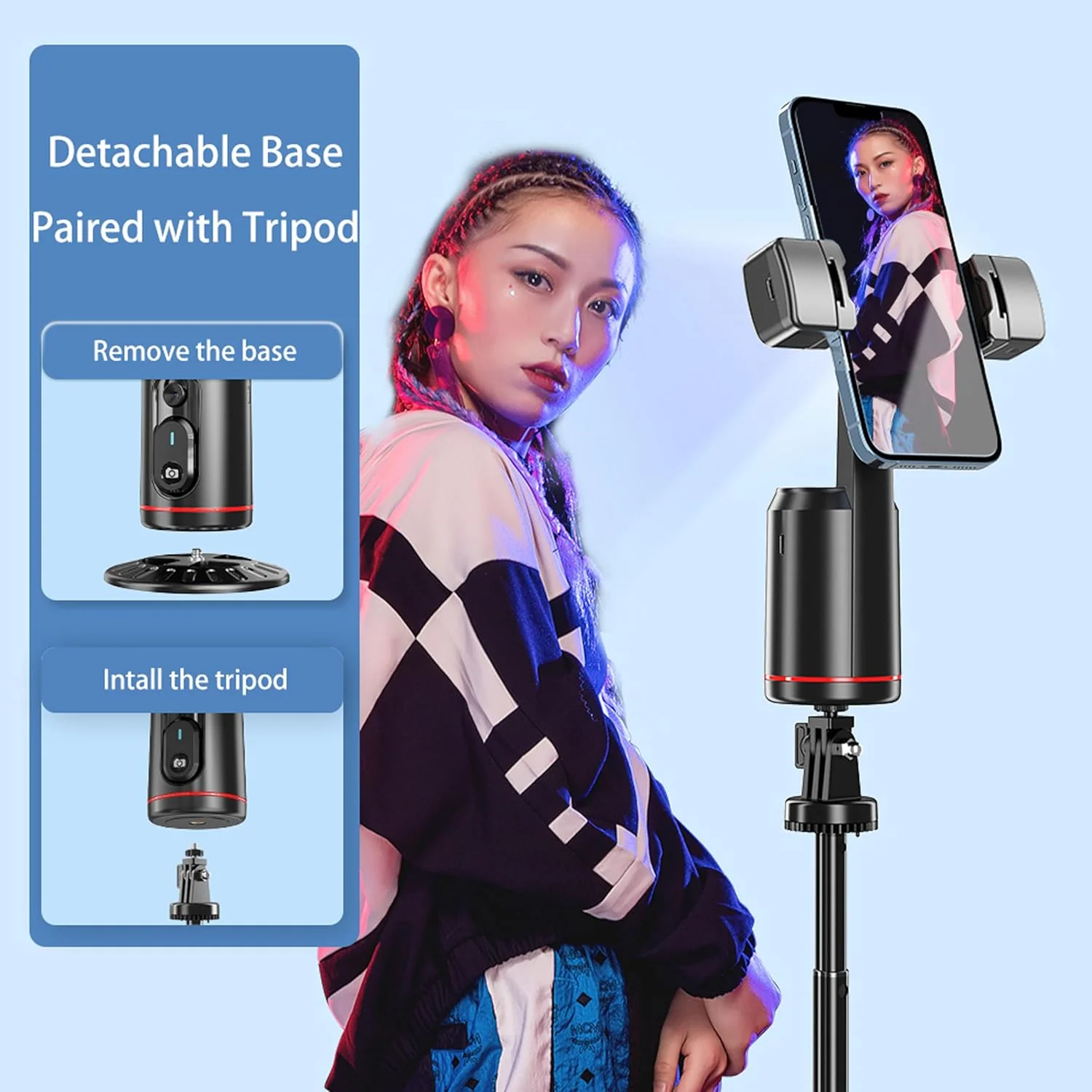 [GOLD] AimoStand – Built-in AI Camera Smart Auto-Tracking Phone Stand - Image 7