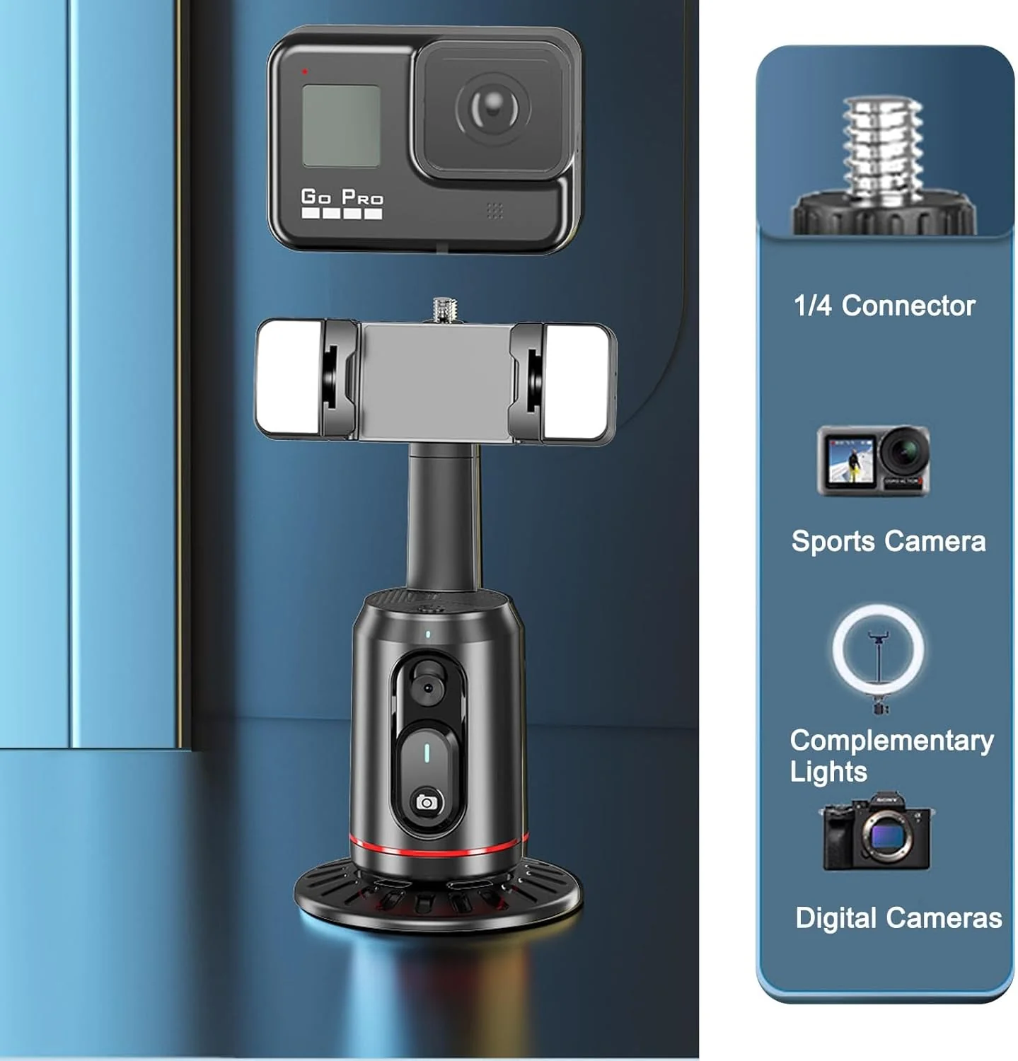 [GOLD] AimoStand – Built-in AI Camera Smart Auto-Tracking Phone Stand - Image 8