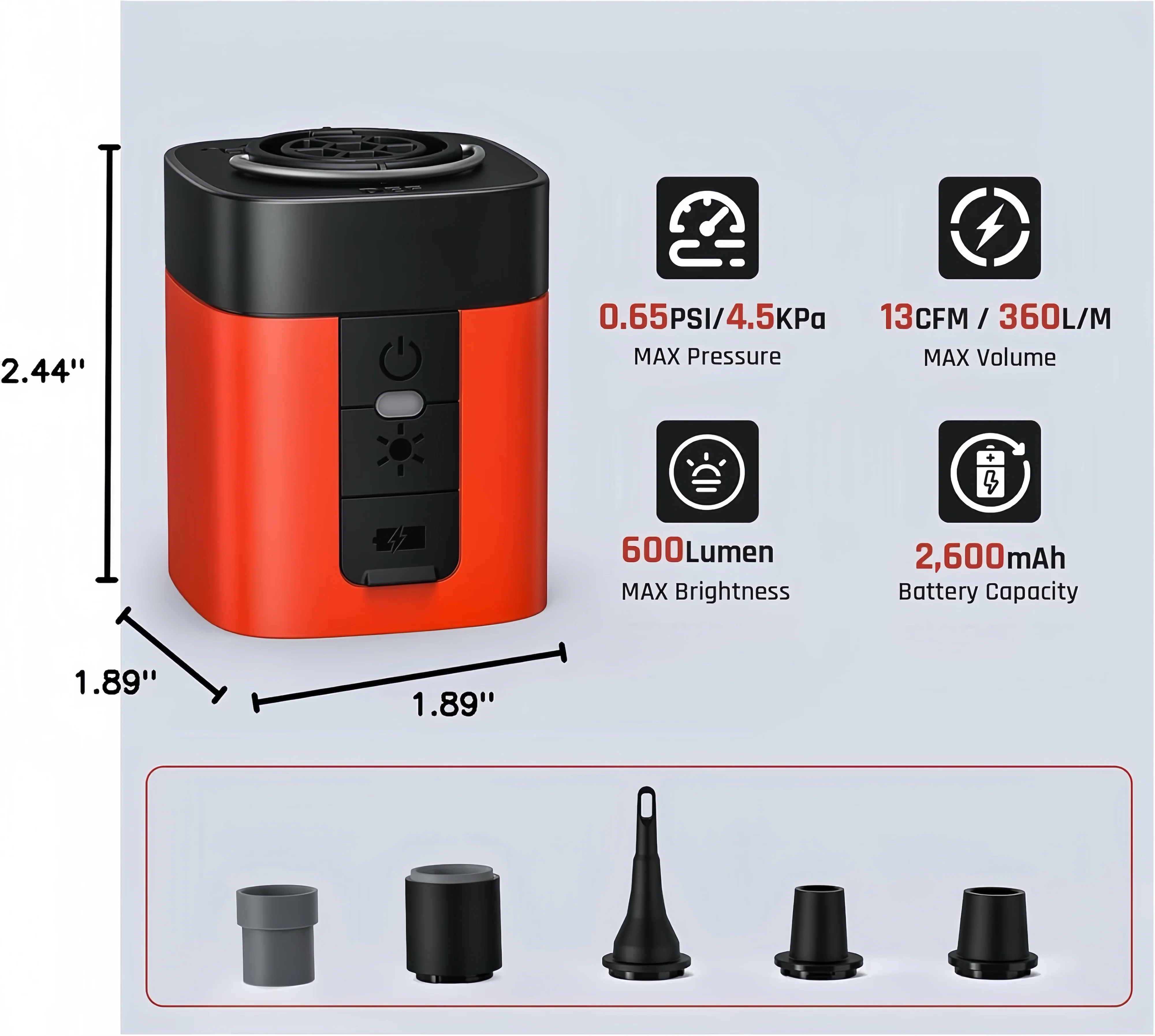 [GOLD] AirBurst Pro – Compact Electric Pump with Vacuum & LED Light - Image 8
