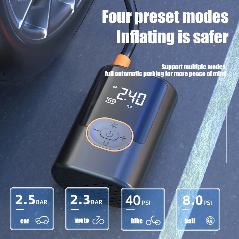 [GOLD] AirCore S1 – Smart Portable Tire Inflator | Wireless + Wired + Power Bank - Image 3
