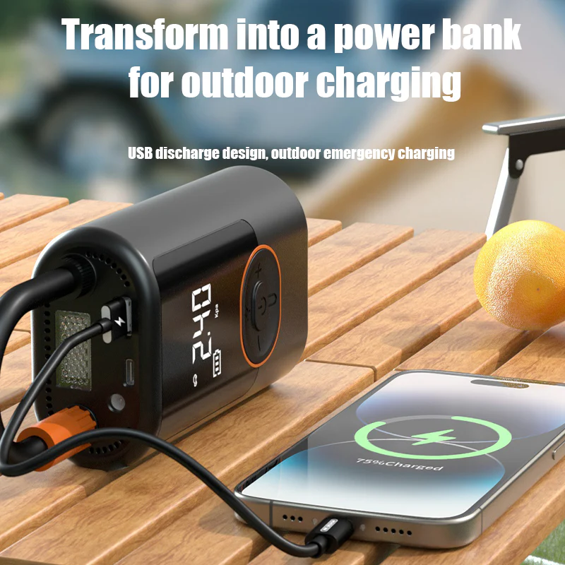[GOLD] AirCore S1 – Smart Portable Tire Inflator | Wireless + Wired + Power Bank - Image 8