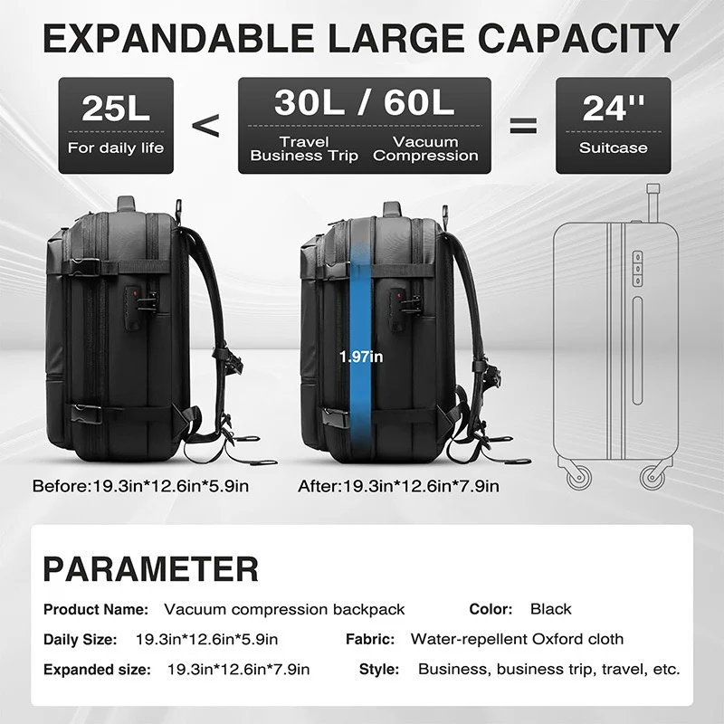[GOLD] AirSeal Pro – Vacuum Compression Travel Backpack - Image 8