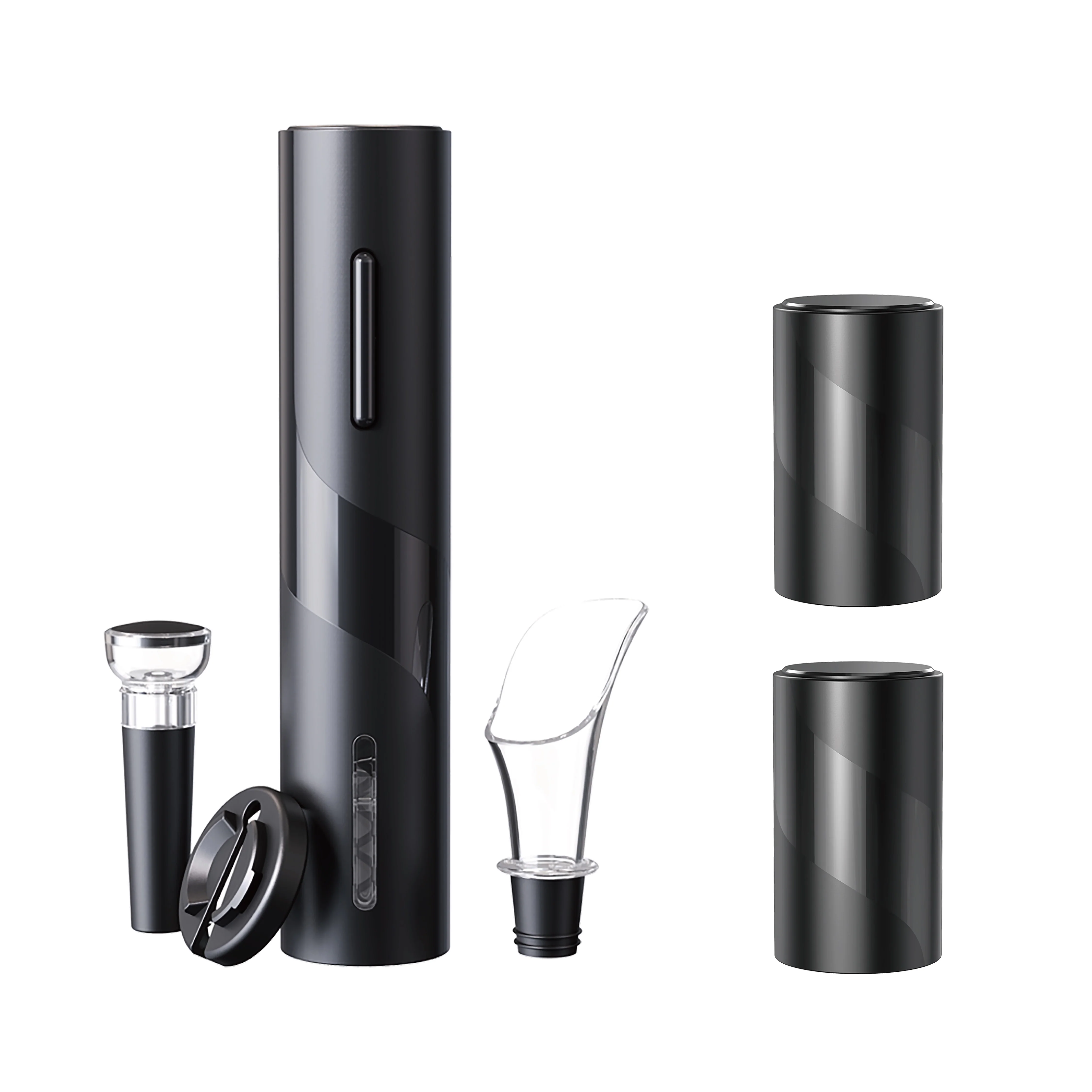 [GOLD] All-in-One Wine & Beer Opener Gift Set – Electric Corkscrew with Aerator & Vacuum Stopper + 2 x Push-Down Beer Opener - Image 2