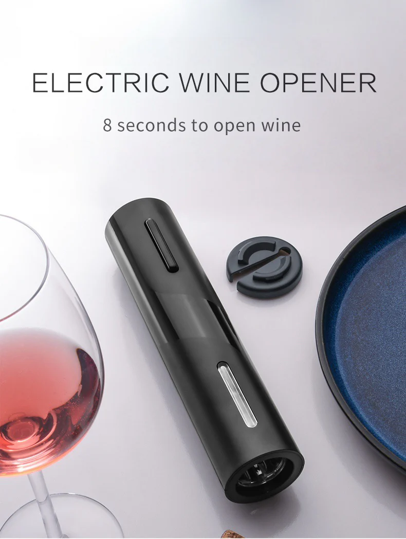 [GOLD] All-in-One Wine & Beer Opener Gift Set – Electric Corkscrew with Aerator & Vacuum Stopper + 2 x Push-Down Beer Opener - Image 3