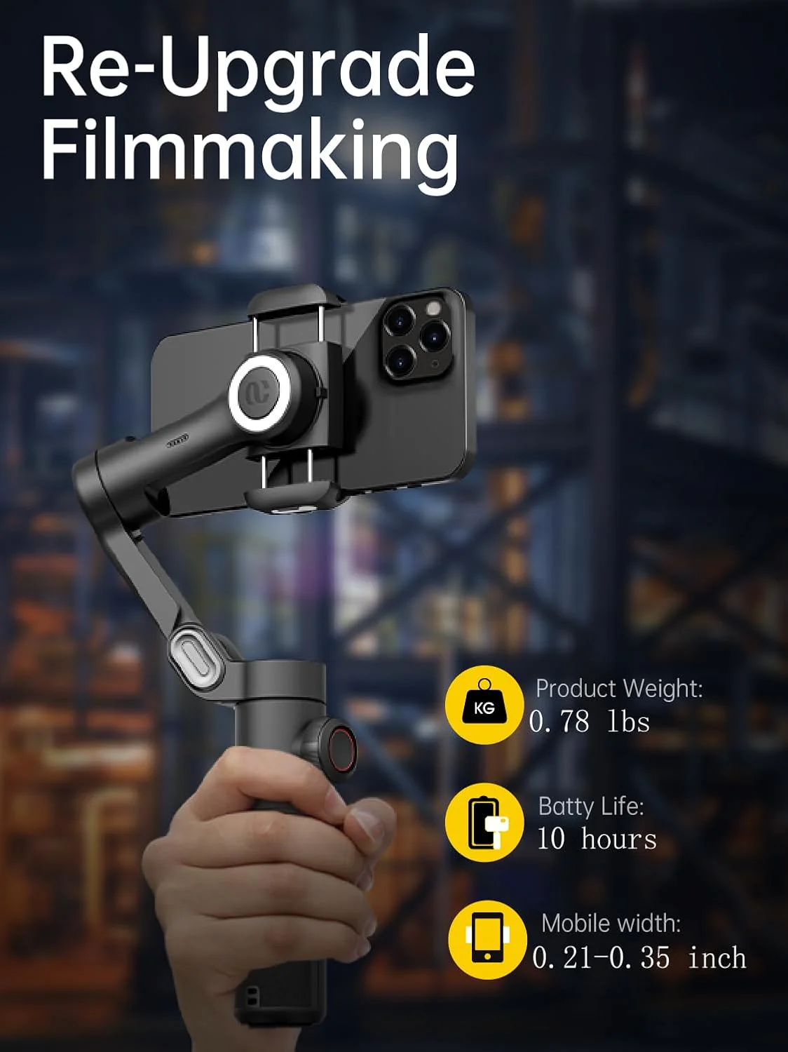 [GOLD] AOCHUAN Smart XE – 3-Axis Foldable Smartphone Gimbal with Gesture Control, Joystick, and AI Face Tracking - Image 7