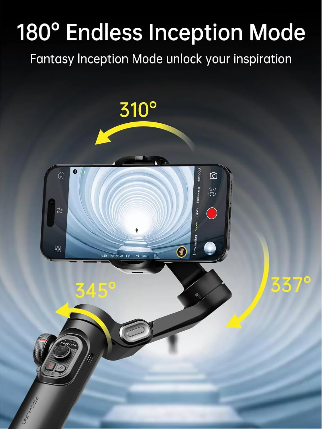 [GOLD] AOCHUAN Smart XE – 3-Axis Foldable Smartphone Gimbal with Gesture Control, Joystick, and AI Face Tracking - Image 8