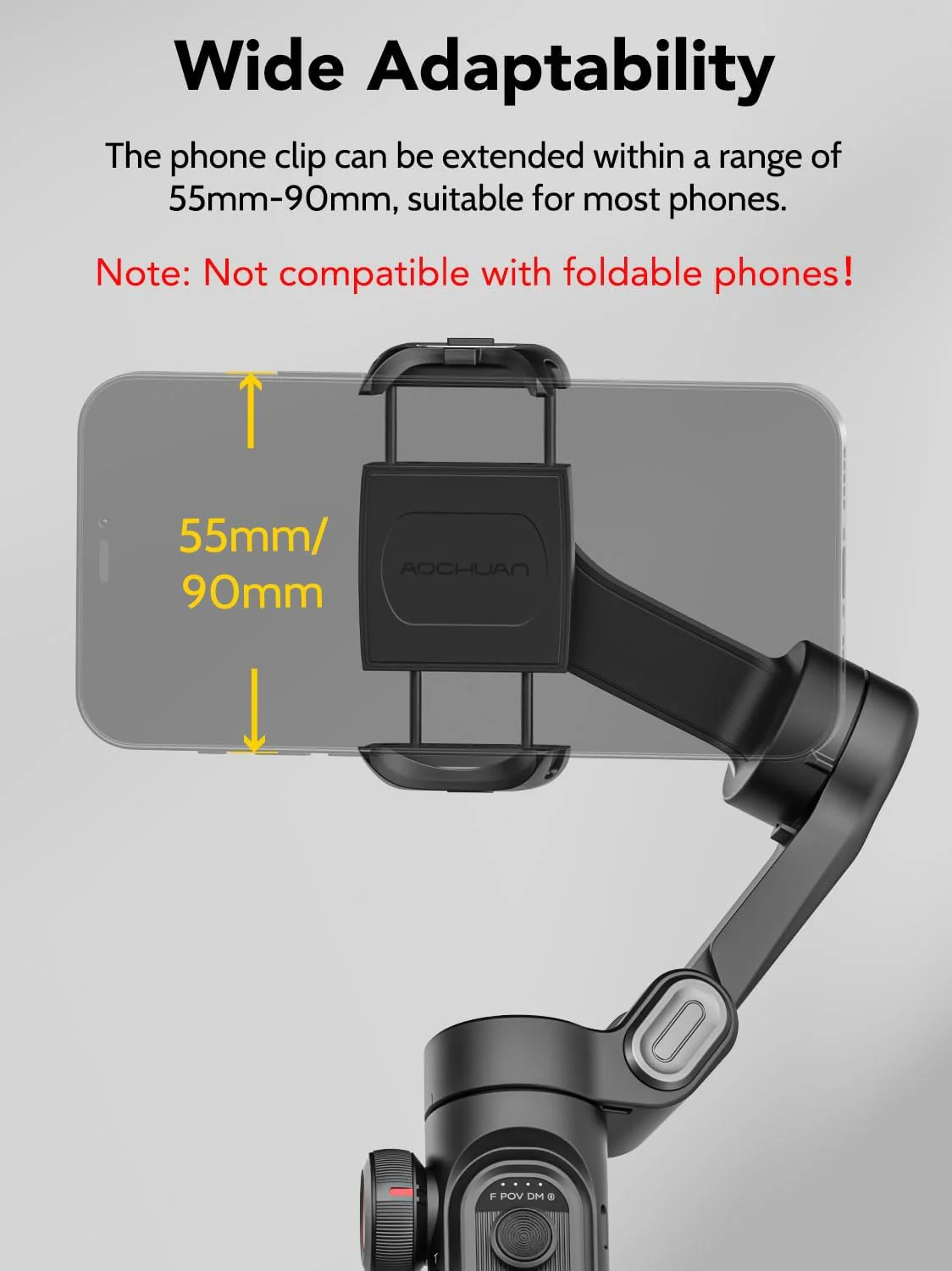 [GOLD] AOCHUAN Smart XE – 3-Axis Foldable Smartphone Gimbal with Gesture Control, Joystick, and AI Face Tracking - Image 9