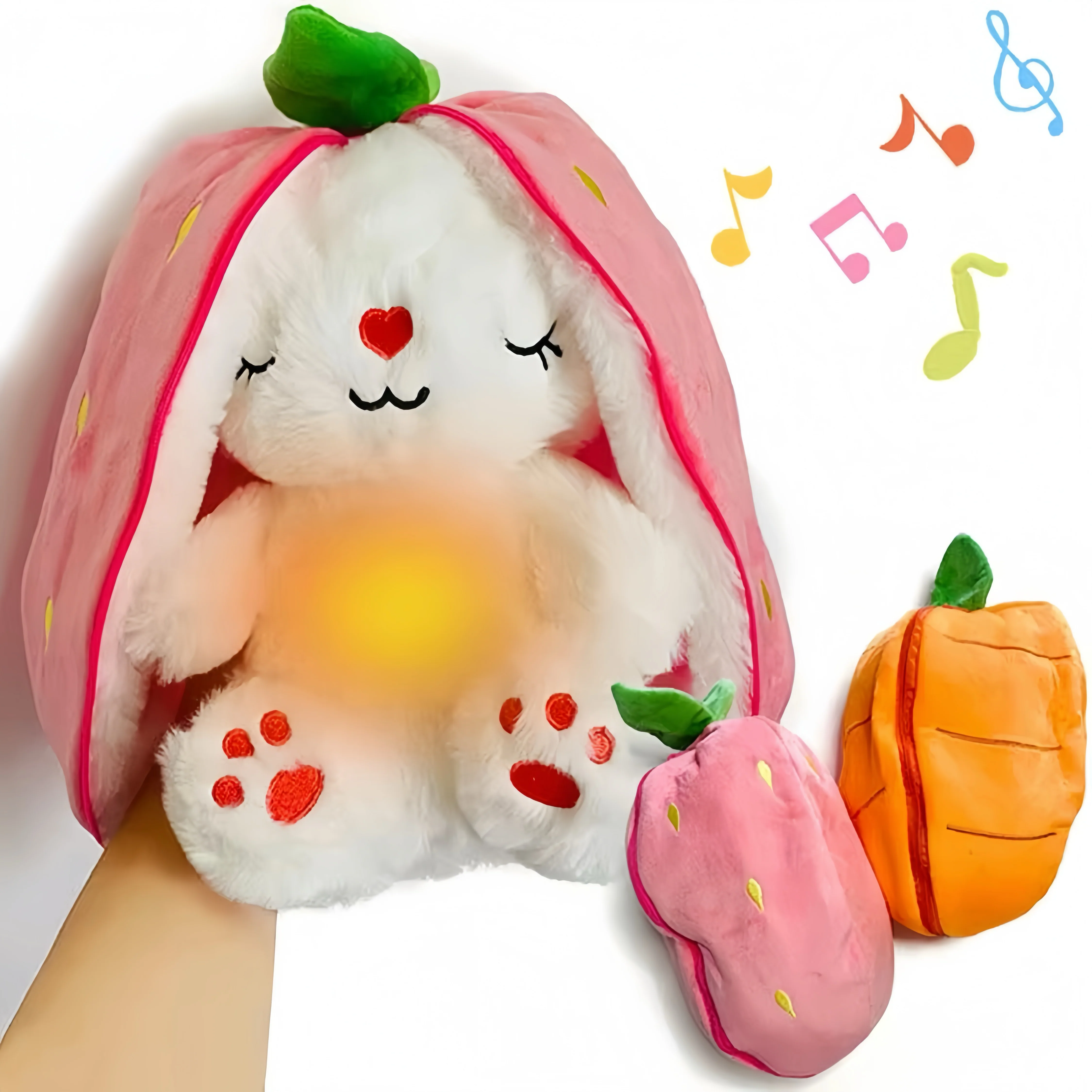 [GOLD] Breathing Buddies – 10 inch Plush Bunny Hidden in a Soft Fruit - Image 2