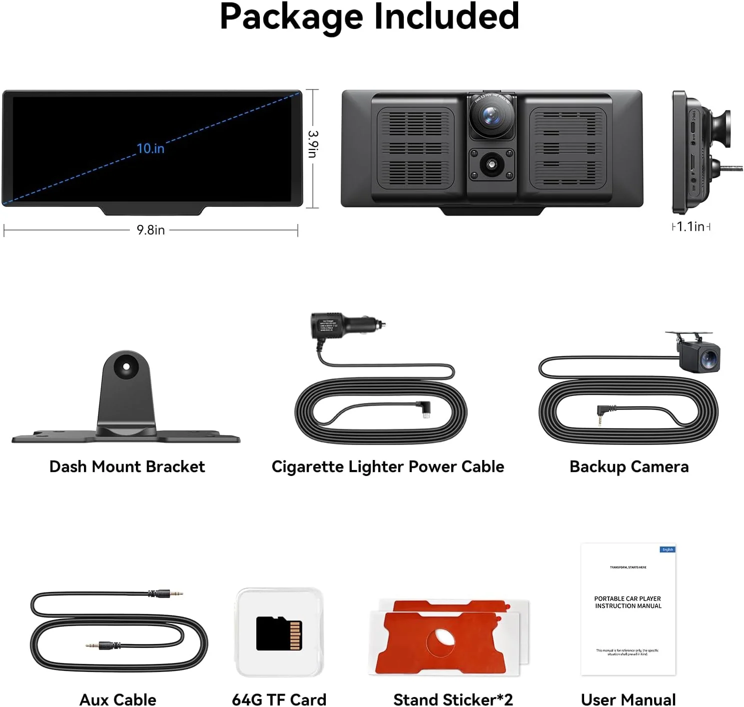 [GOLD] Carvera Smart 10.26" CarPlay & 4K Dual-Dash Cam System - Image 11