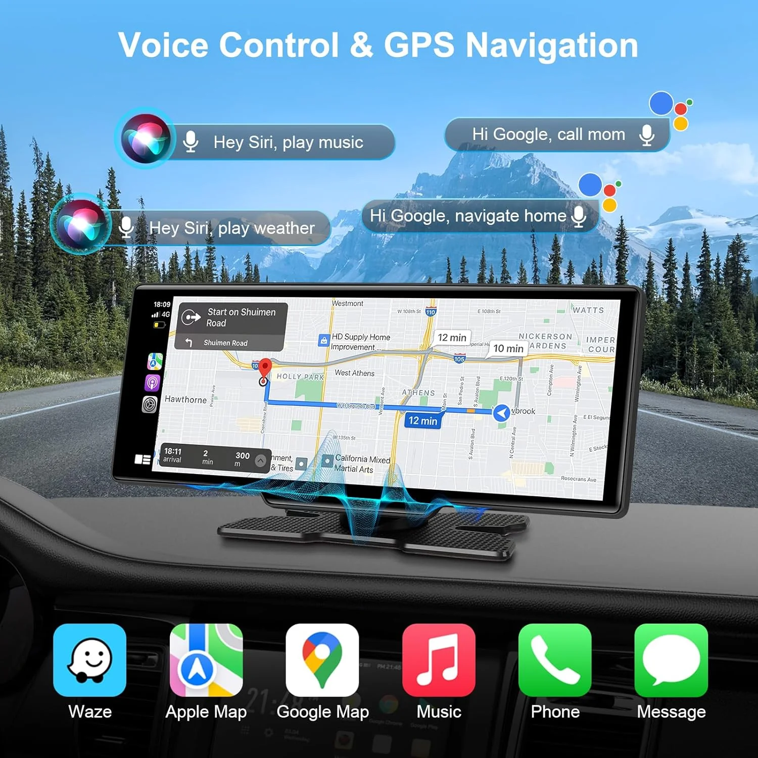 [GOLD] Carvera Smart 10.26" CarPlay & 4K Dual-Dash Cam System - Image 5