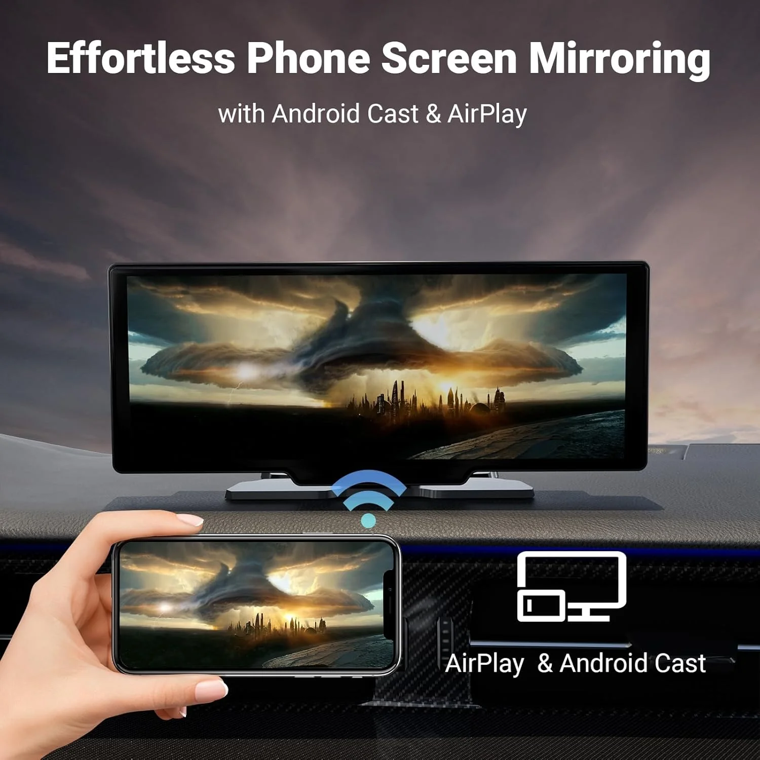 [GOLD] Carvera Smart 10.26" CarPlay & 4K Dual-Dash Cam System - Image 8
