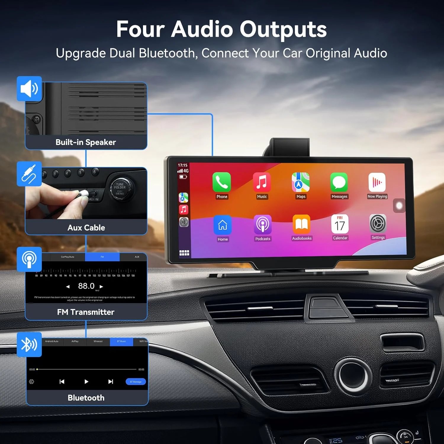 [GOLD] Carvera Smart 10.26" CarPlay & 4K Dual-Dash Cam System - Image 9