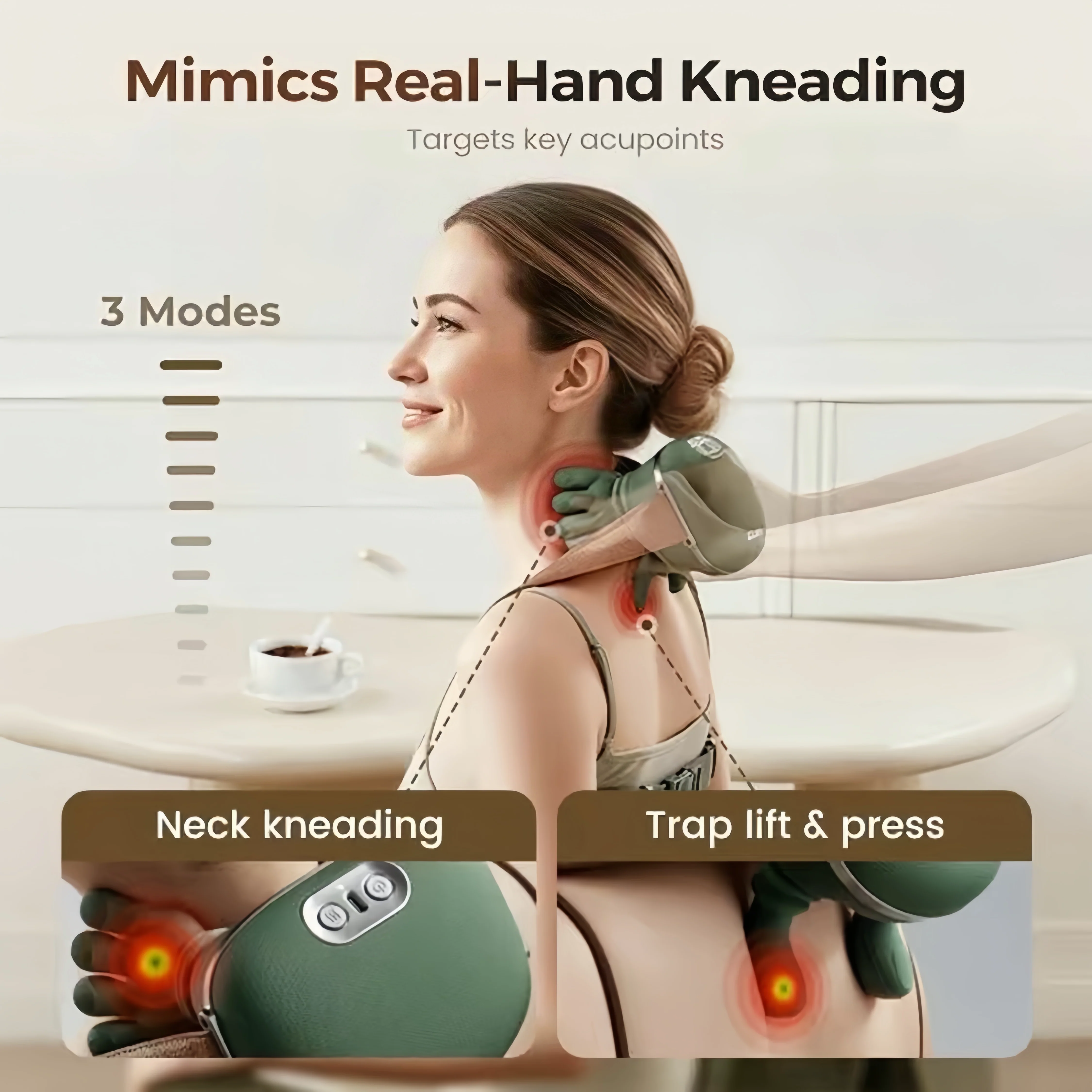 [GOLD] CerviFlex 4D Wireless Massager – Shiatsu Deep Tissue Relief with Heat - Image 5
