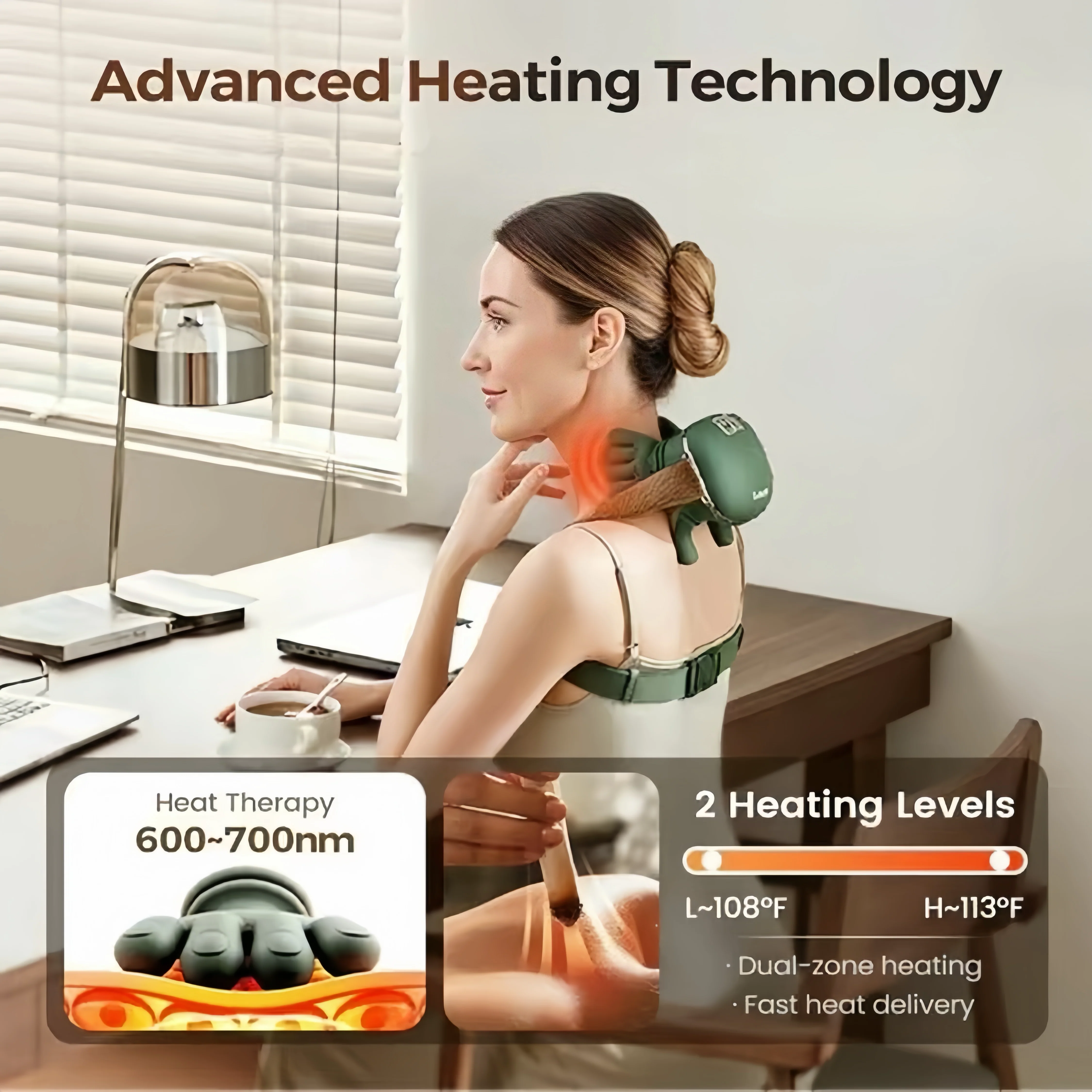 [GOLD] CerviFlex 4D Wireless Massager – Shiatsu Deep Tissue Relief with Heat - Image 6