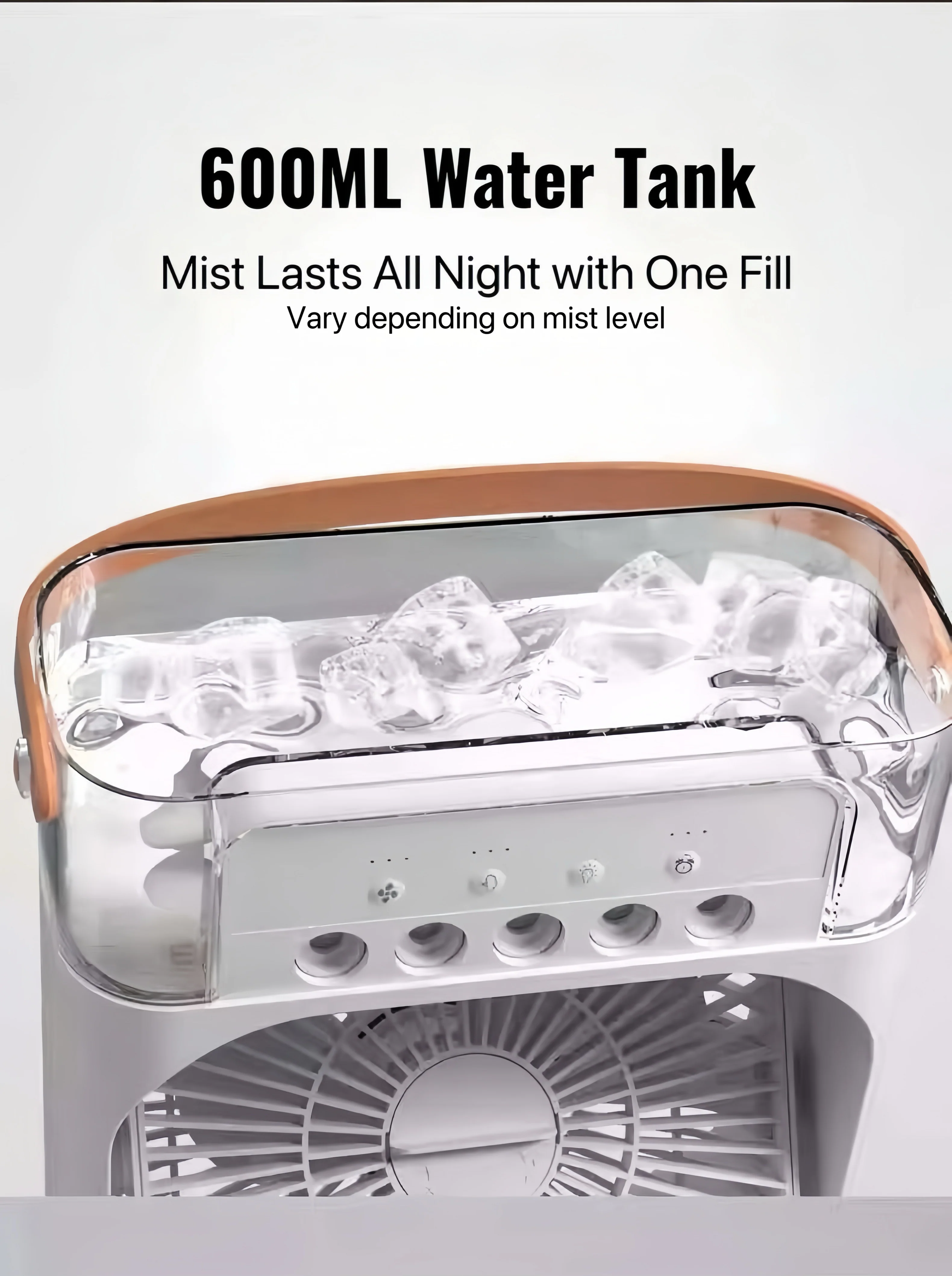 [GOLD] ChillBreeze Pro – Personal Cooling Fan with Adjustable Mist & Ambient Light - Image 3