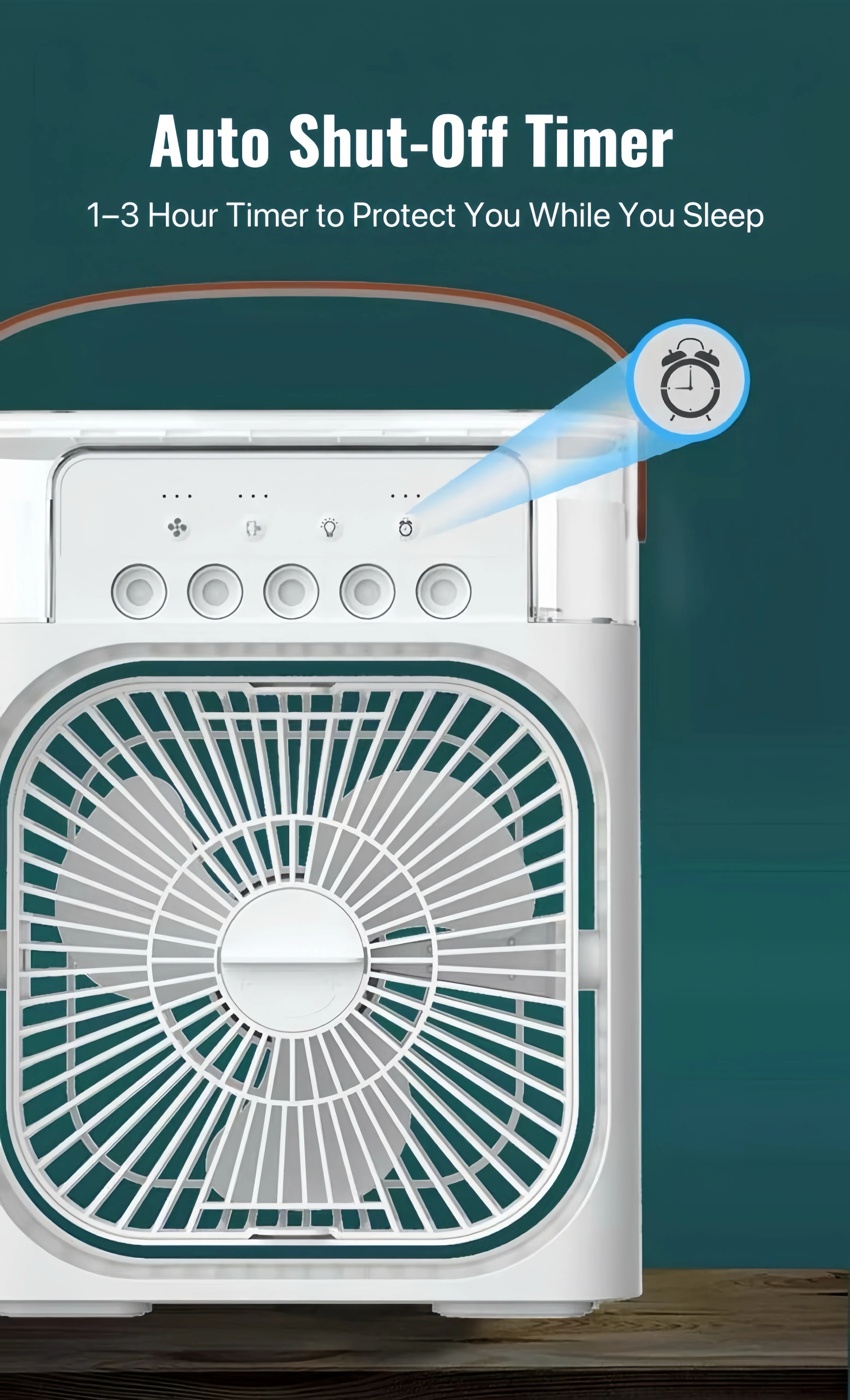 [GOLD] ChillBreeze Pro – Personal Cooling Fan with Adjustable Mist & Ambient Light - Image 5