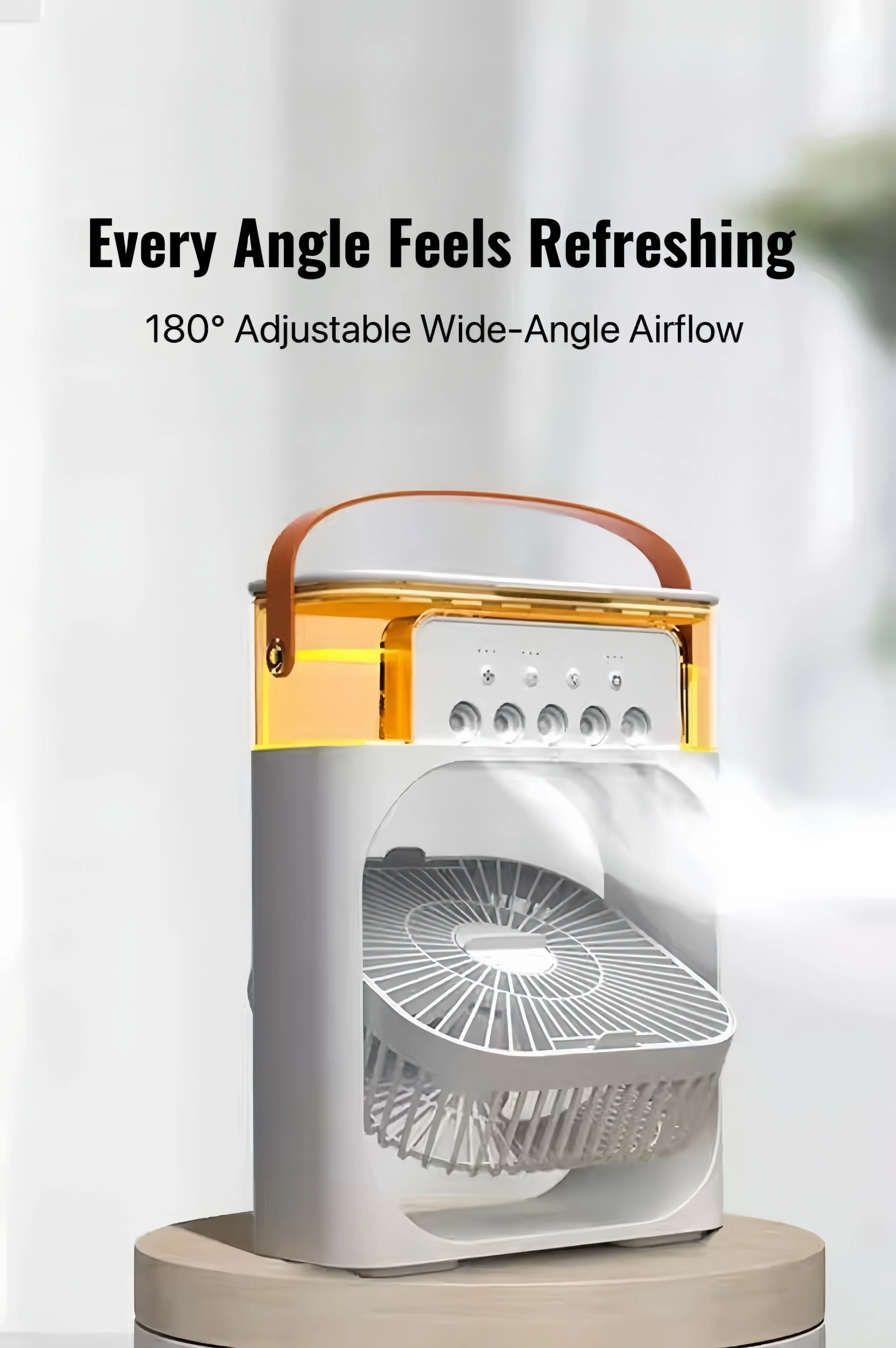 [GOLD] ChillBreeze Pro – Personal Cooling Fan with Adjustable Mist & Ambient Light - Image 6