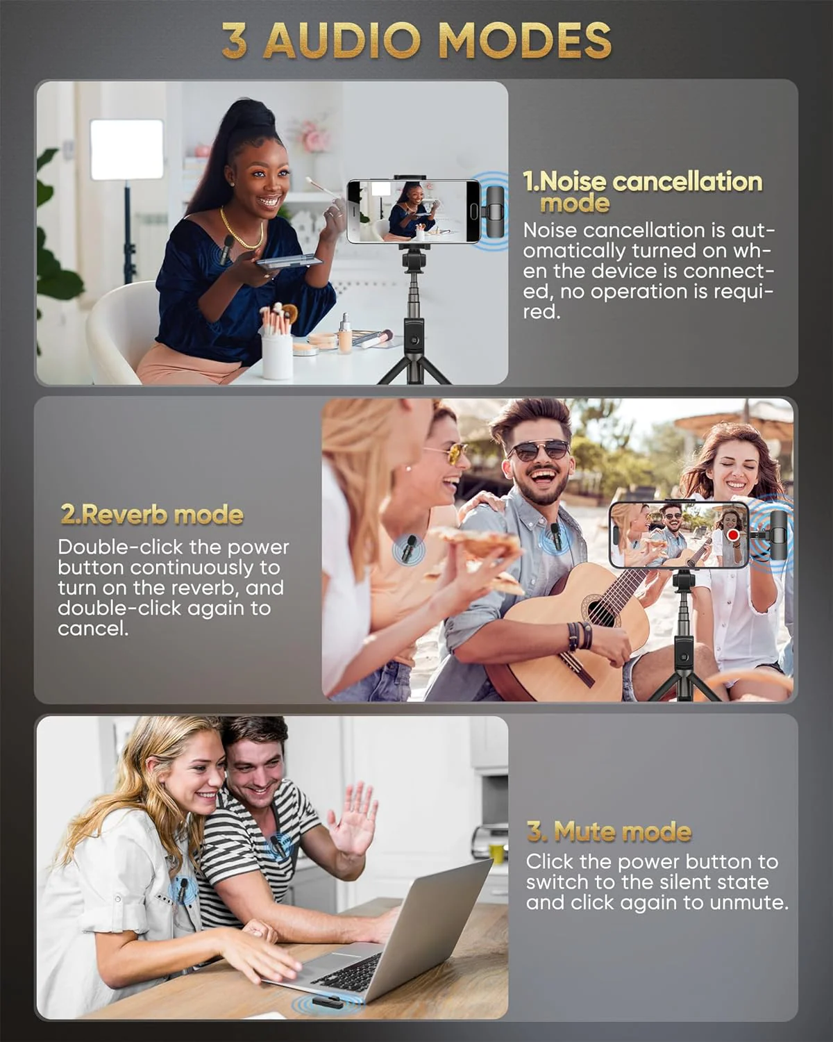 [GOLD] ClipMic Duo – Wireless Noise-Reducing Mic Set - Image 7