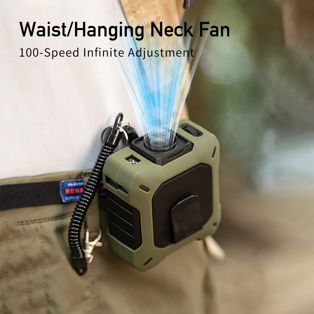 [GOLD] CoolBelt Pro – Wearable Waist Fan & Power Bank with Desktop Stand - Image 2