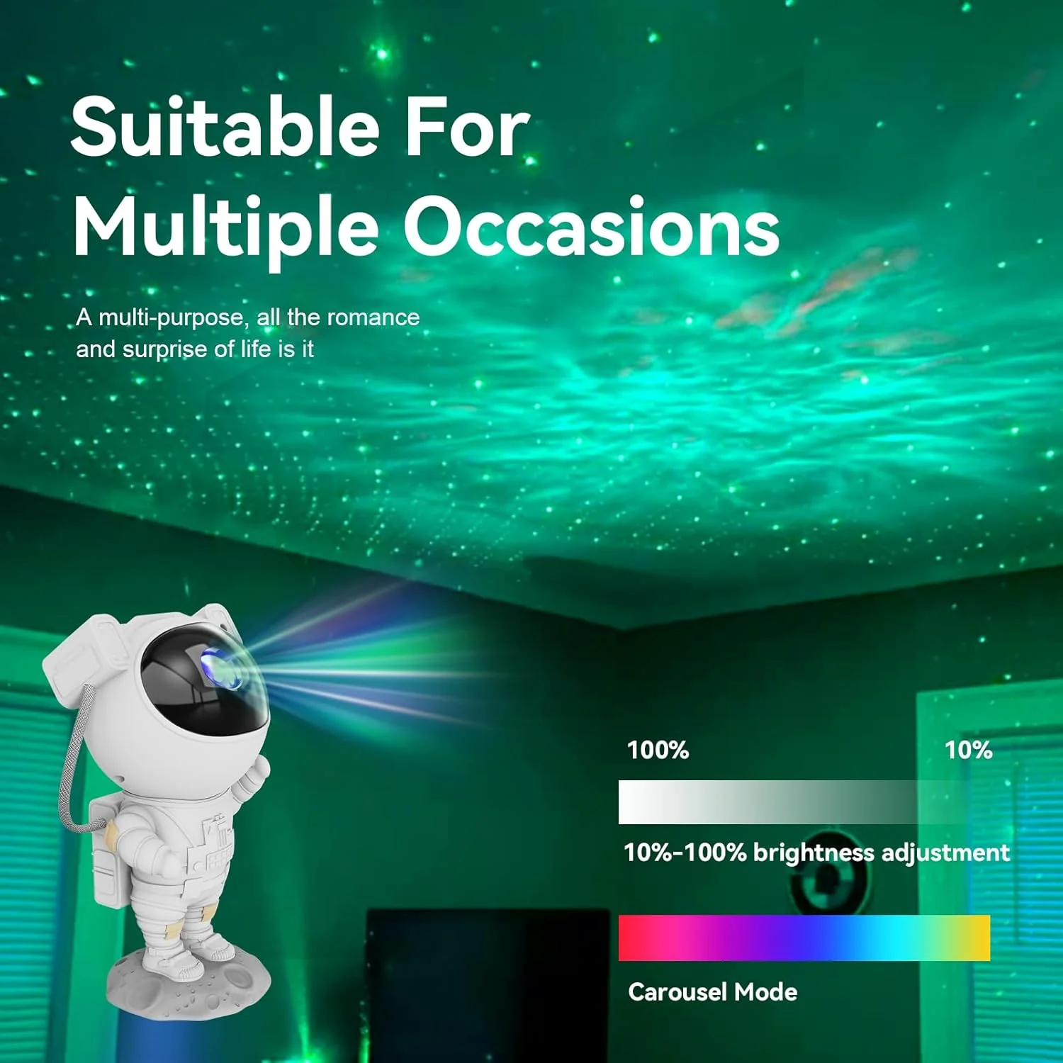 [GOLD] CosmoGlow Astronaut Galaxy Projector - Image 2