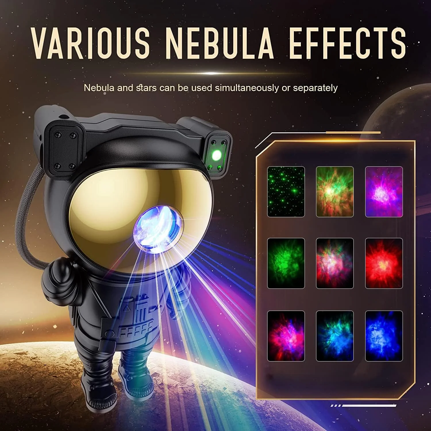 [GOLD] CosmoGlow Astronaut Galaxy Projector - Image 3