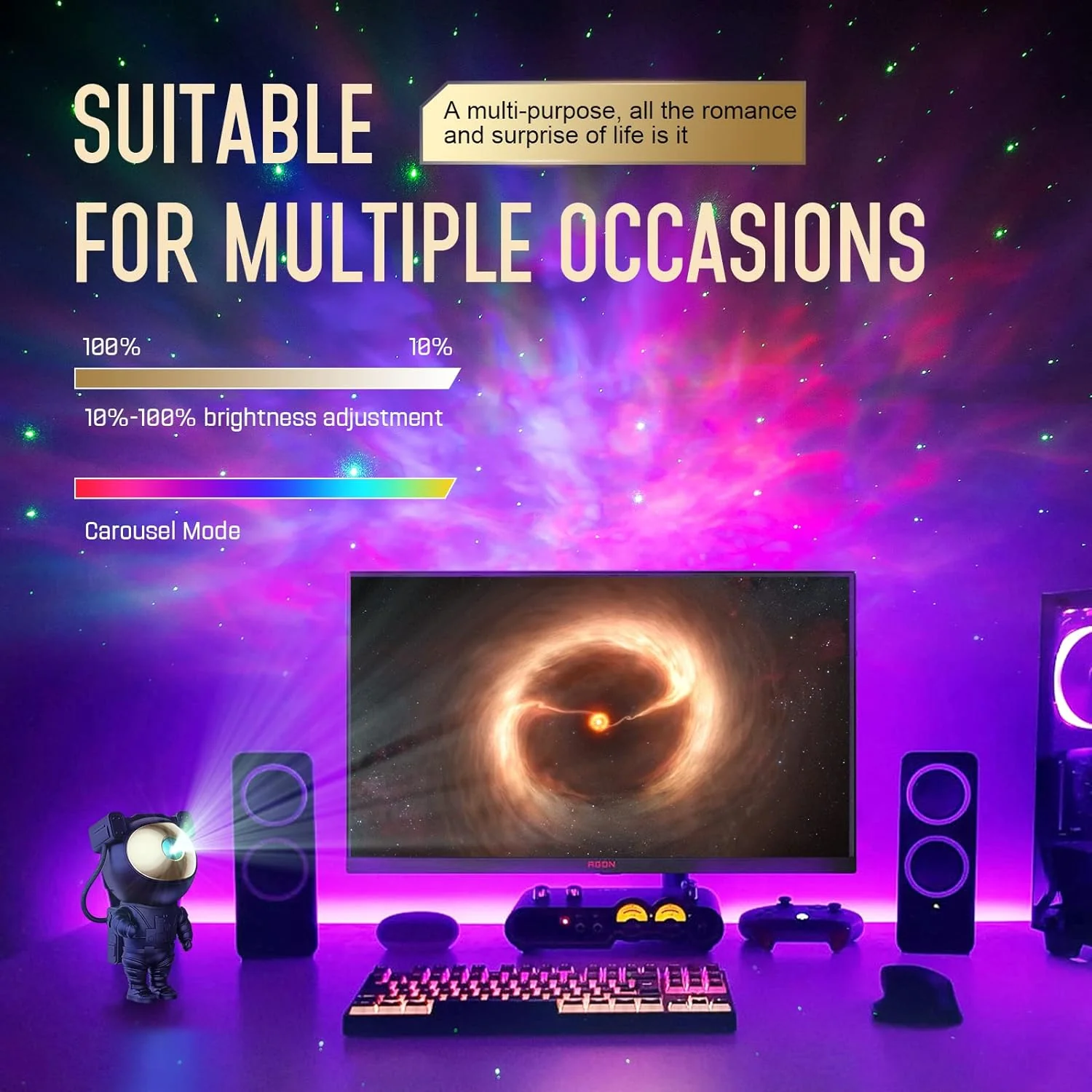 [GOLD] CosmoGlow Astronaut Galaxy Projector - Image 6