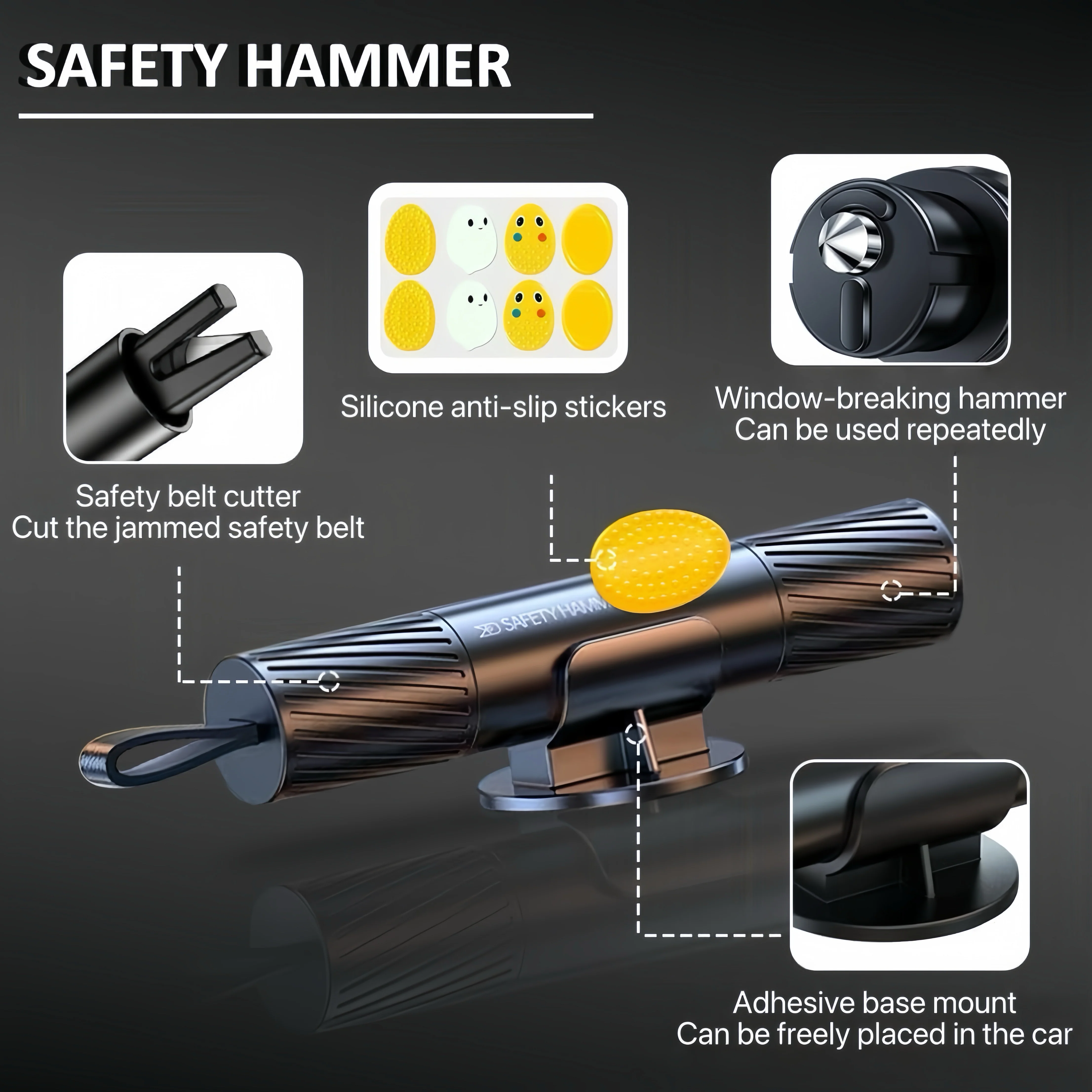 [GOLD] CrashEscape Mini – Emergency Window Breaker & Seatbelt Cutter - Image 7