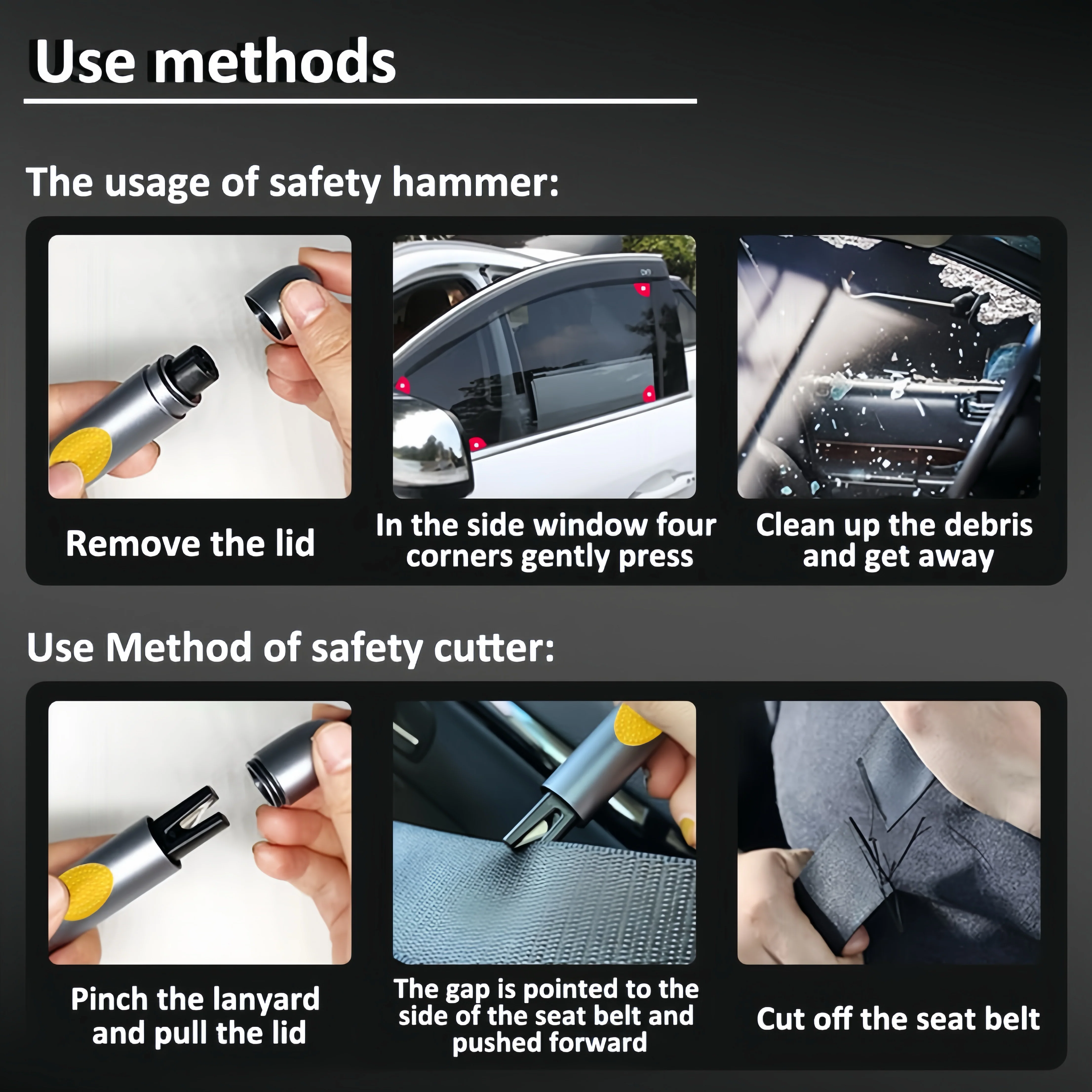 [GOLD] CrashEscape Mini – Emergency Window Breaker & Seatbelt Cutter - Image 8
