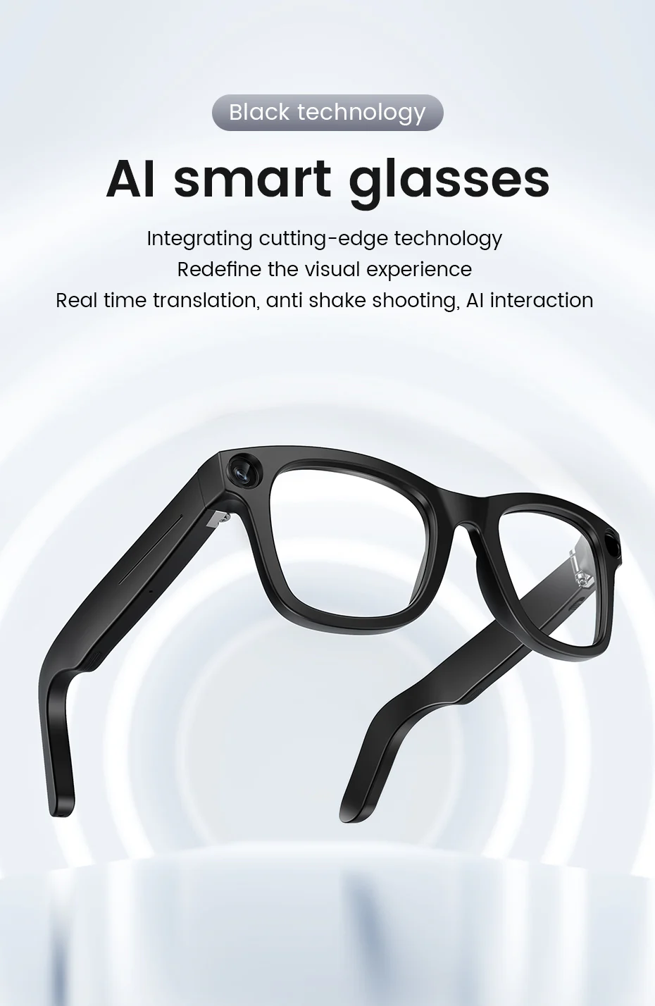 [GOLD] CyanVue AI Smart Glasses – 8MP Camera Glasses with Music & Call Features - Image 2