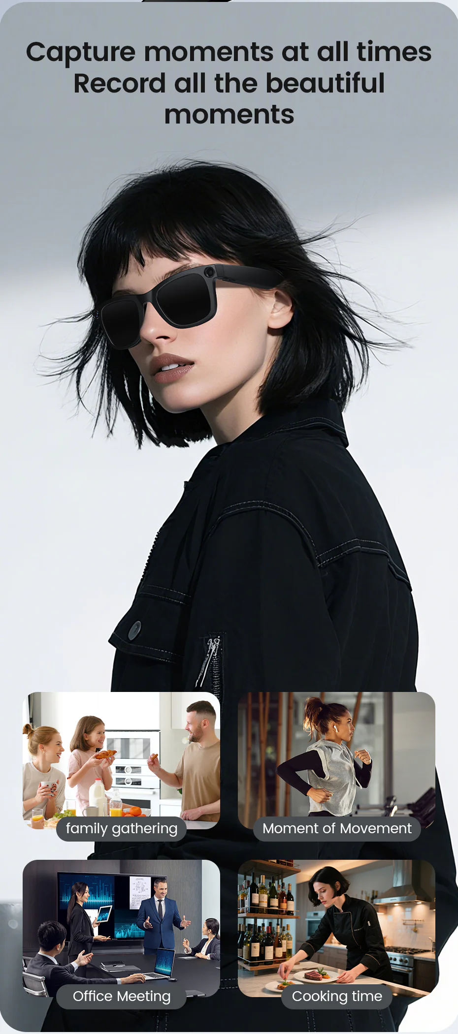 [GOLD] CyanVue AI Smart Glasses – 8MP Camera Glasses with Music & Call Features - Image 6