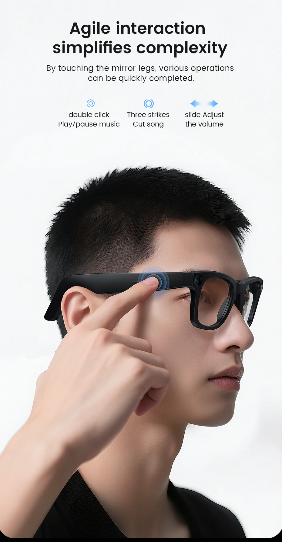 [GOLD] CyanVue AI Smart Glasses – 8MP Camera Glasses with Music & Call Features - Image 9