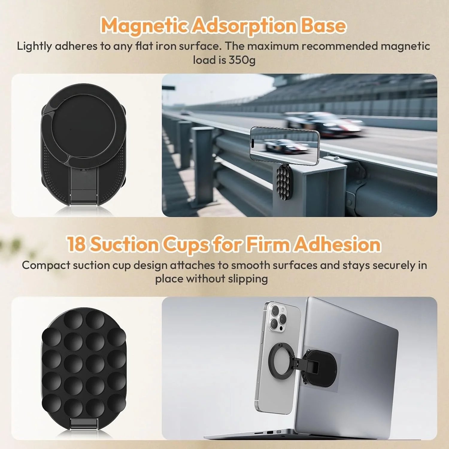 [GOLD] Double-Sided Suction & Magnetic Phone Holder - Image 2